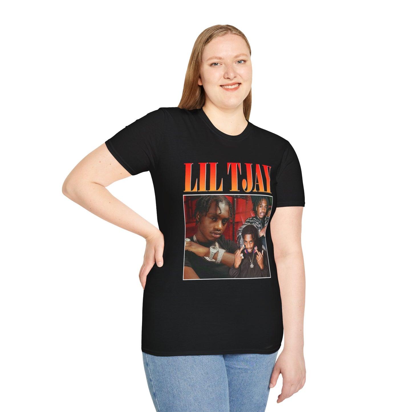 Lil Tjay Unisex Softstyle T-Shirt - Retro Graphic Tee for Music Fans - Rhythm & Drip