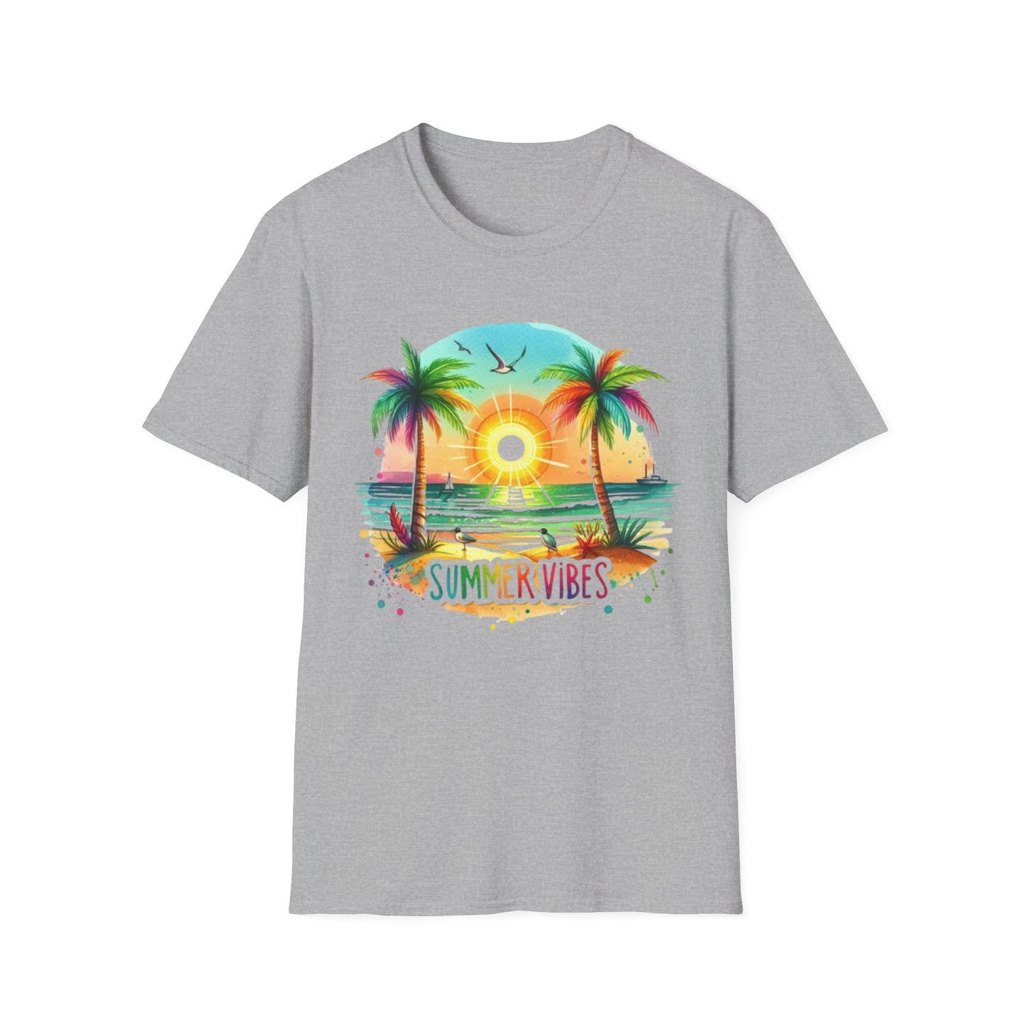 Summer- Vibrant Summer Vibes T-Shirt Sport Grey Printify T-Shirt Rhythm & Drip Apparel