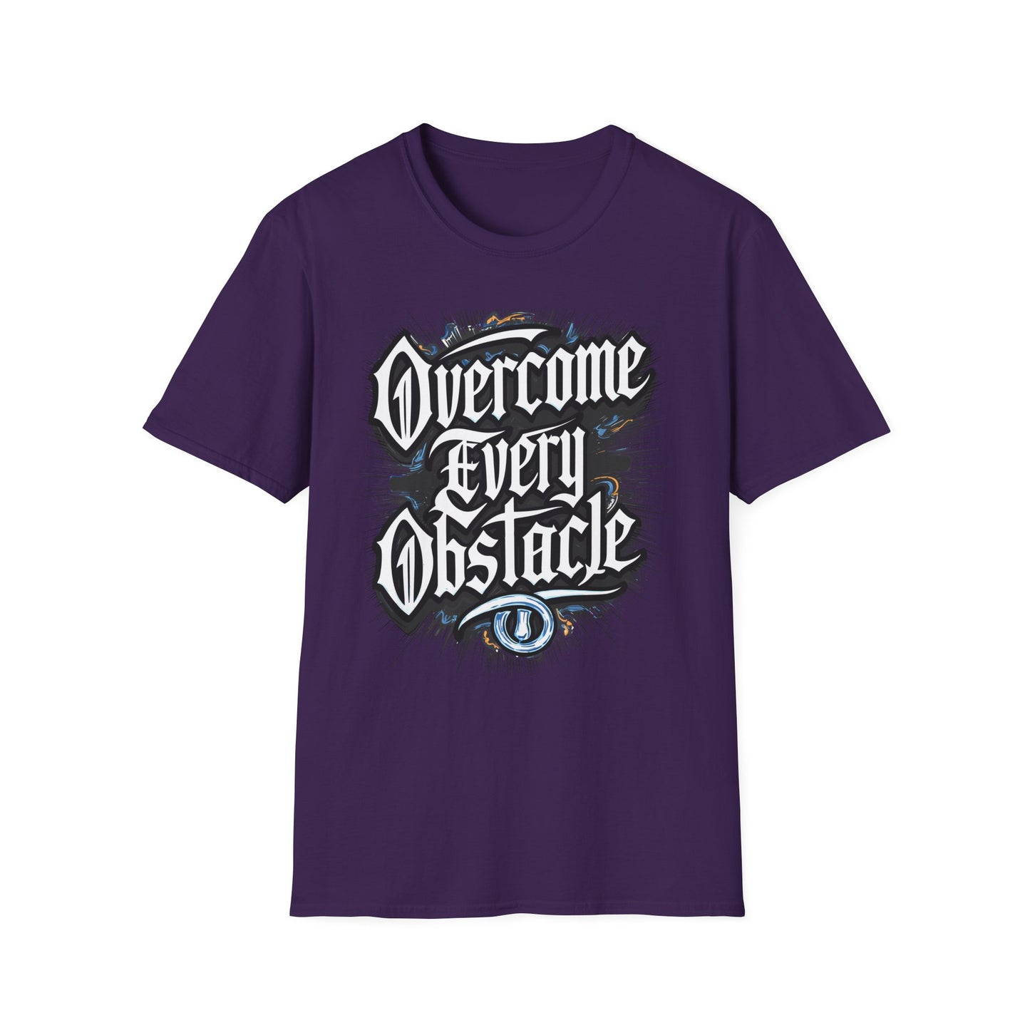 Inspirational Unisex Softstyle T-Shirt – "Overcome Every Obstacle"