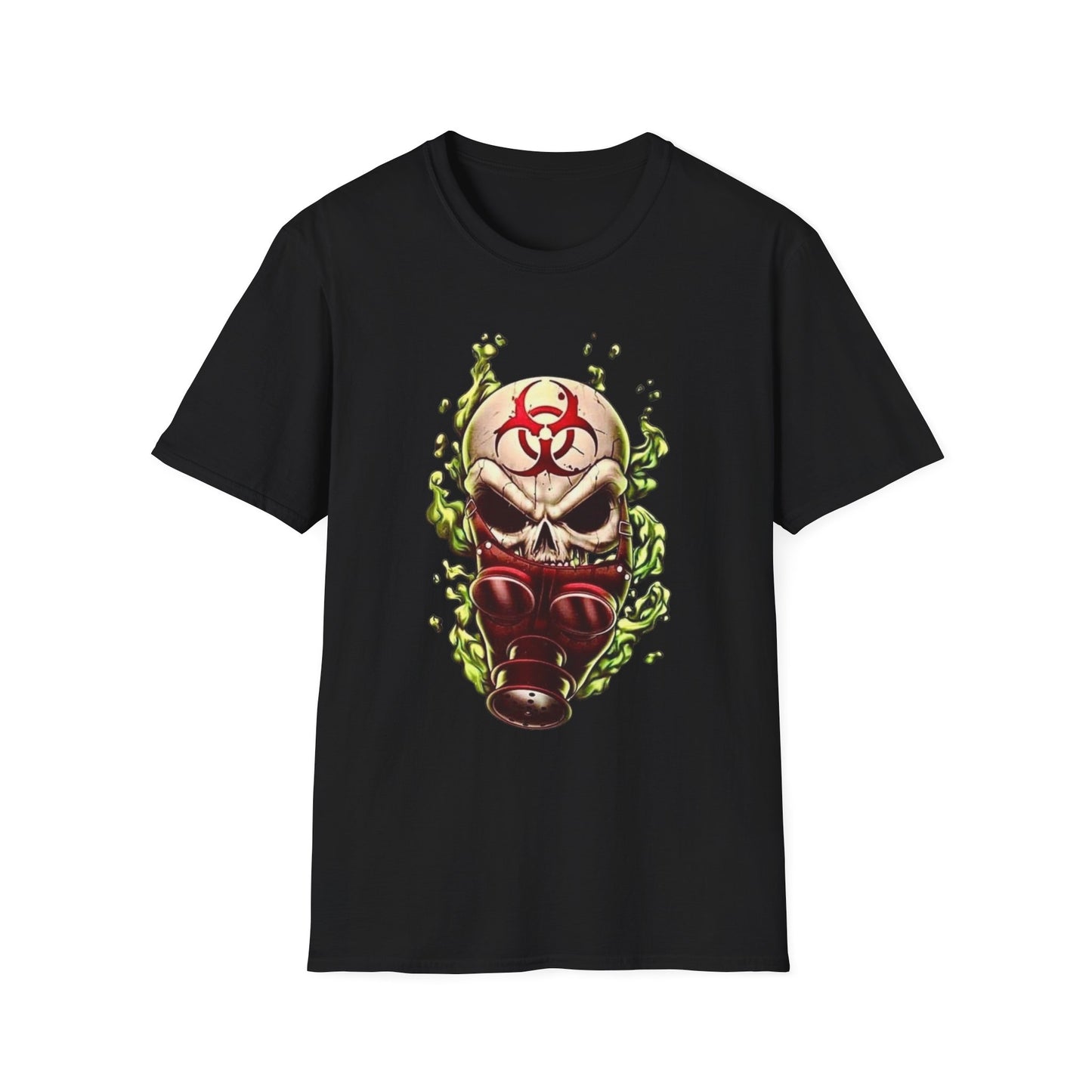 Biohazard Skull Unisex T-Shirt Black Printify T-Shirt Rhythm & Drip Apparel