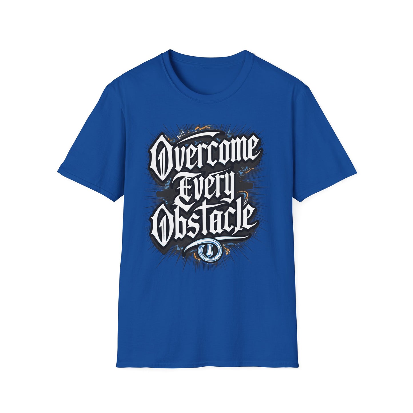 Inspirational Unisex Softstyle T-Shirt – "Overcome Every Obstacle"