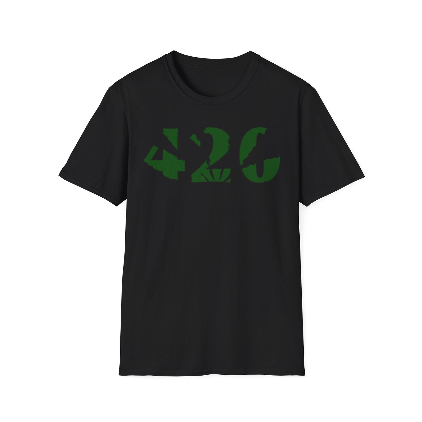420 Green Leaf T-Shirt Black Printify T-Shirt Rhythm & Drip Apparel