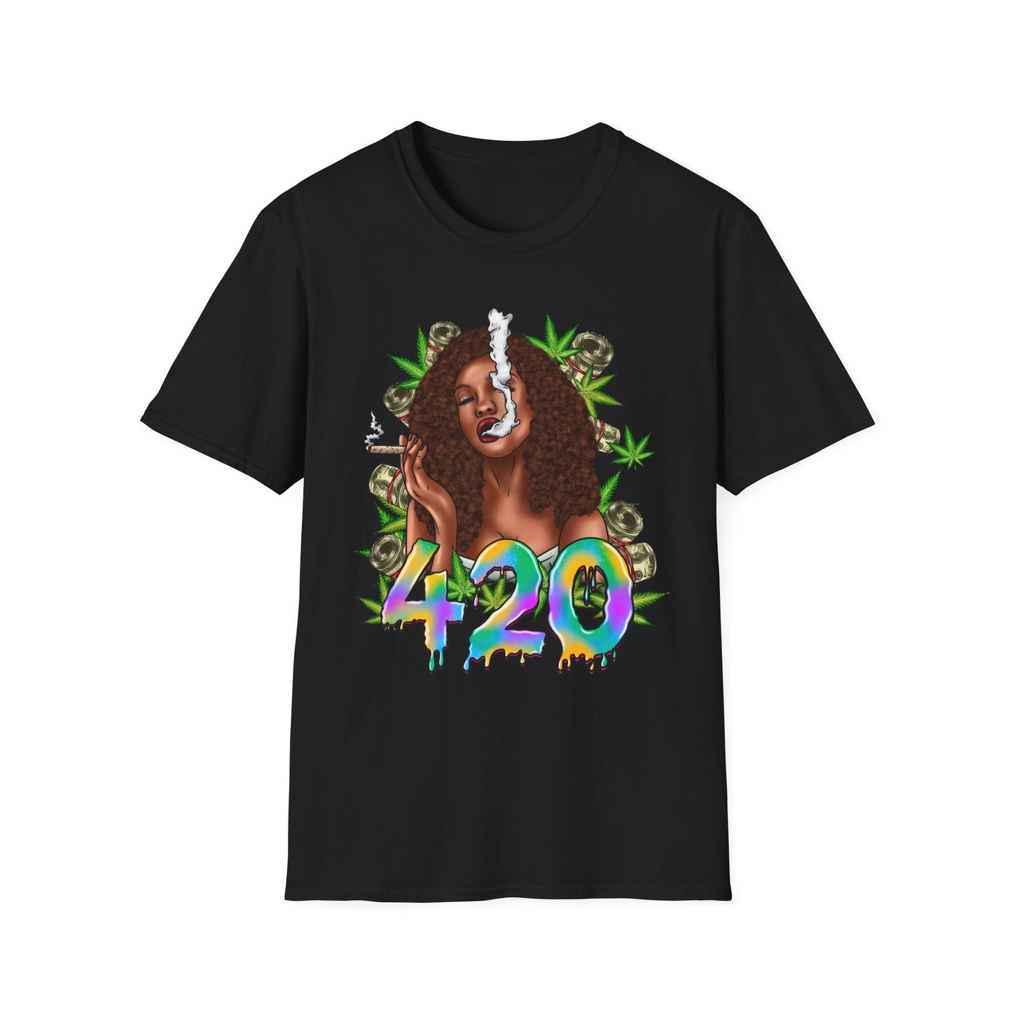 420 Babe T-Shirt Black Printify T-Shirt Rhythm & Drip Apparel