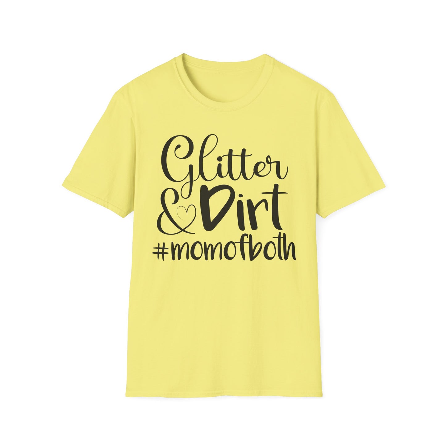 Mom of Both Glitter & Dirt T-Shirt Cornsilk Printify T-Shirt Rhythm & Drip Apparel