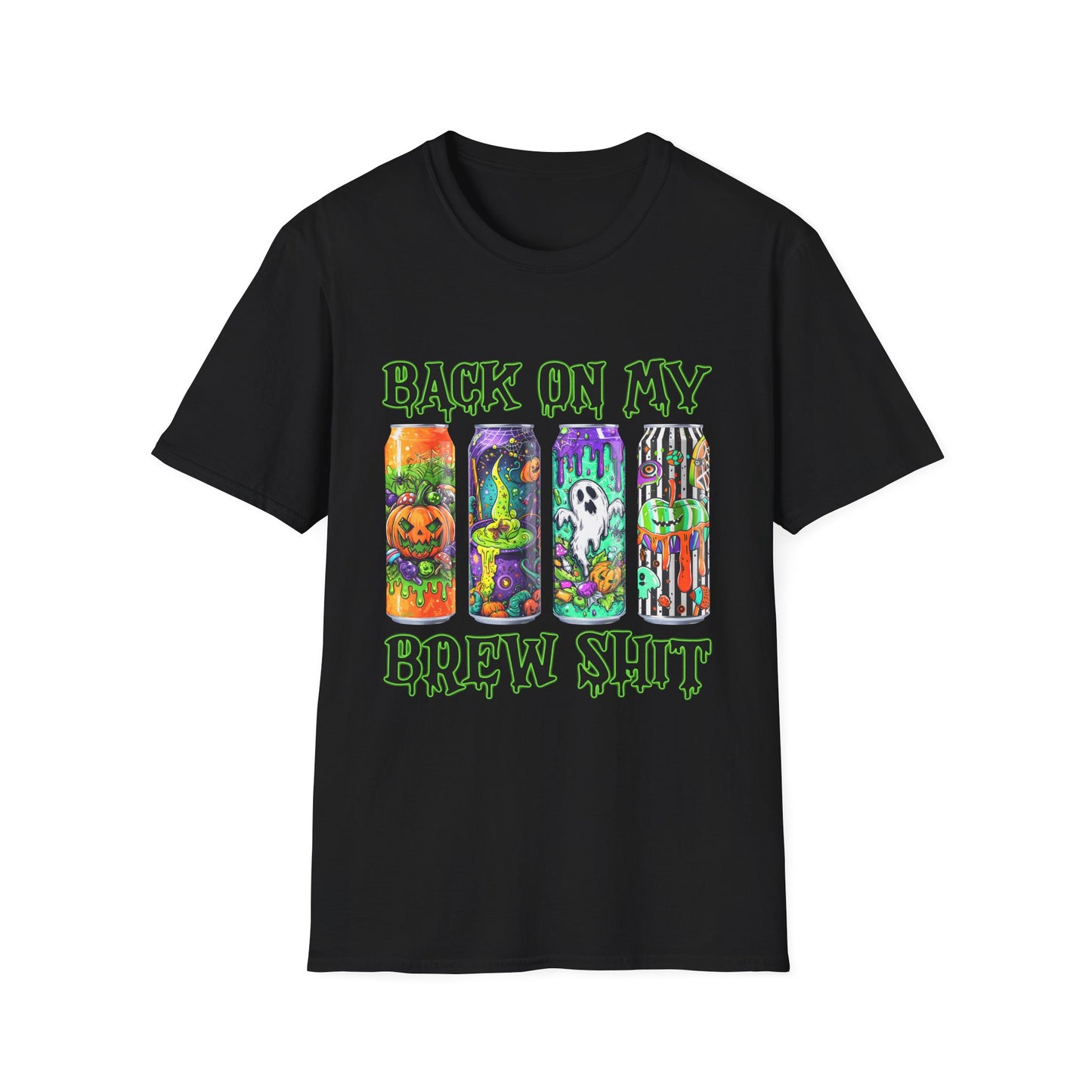 Back On My Brew Sh*t Tee, Unisex T-Shirt, Casual Wear, Spooky Season, Gift for Friends Black Printify T-Shirt Rhythm & Drip Apparel