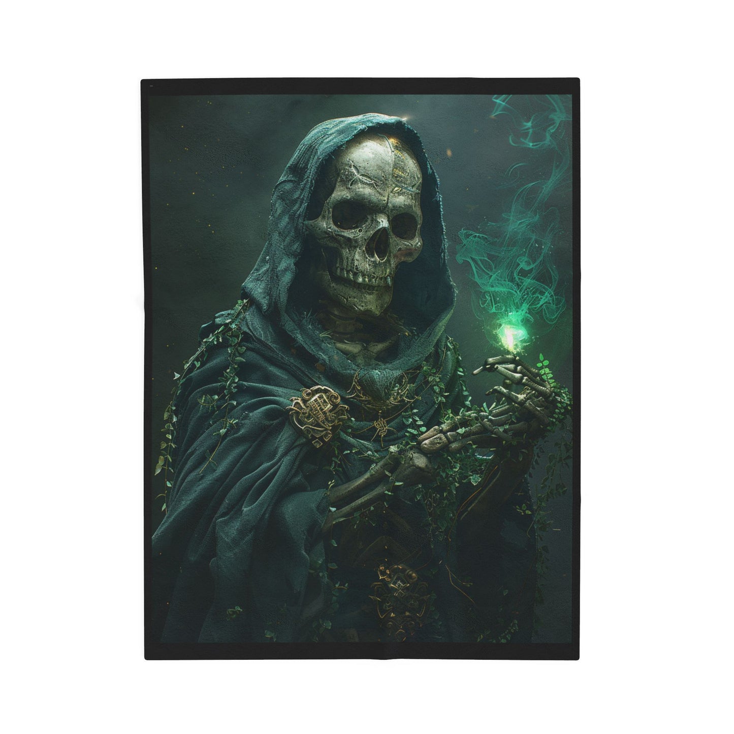 Skeleton- Mystical Skull Velveteen Plush Blanket, Cozy Warm Throw for Halloween, Goth Decor, Gift for Horror Lovers, Home Accent 30" × 40" Rhythm & Drip All Over Prints Rhythm & Drip Apparel