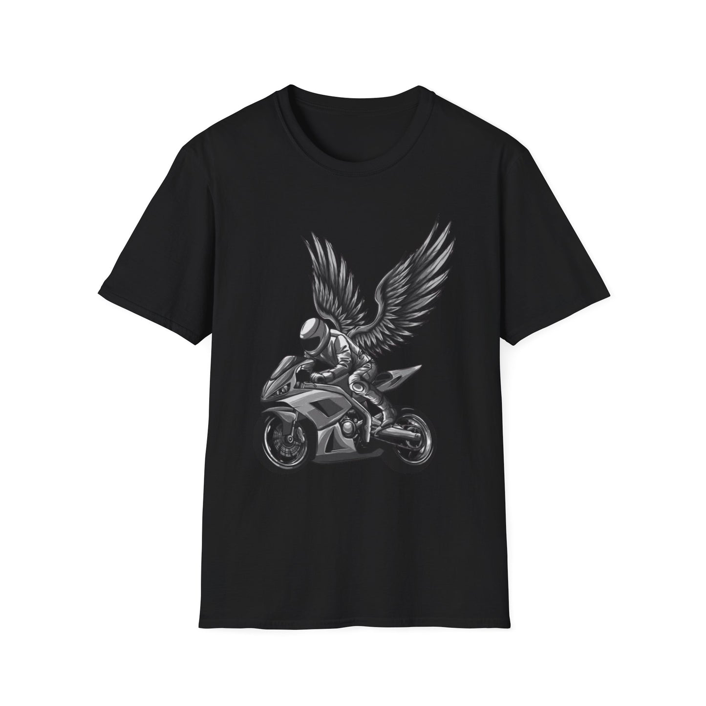 Wings of Freedom Motorbike T-Shirt Black Printify T-Shirt Rhythm & Drip Apparel