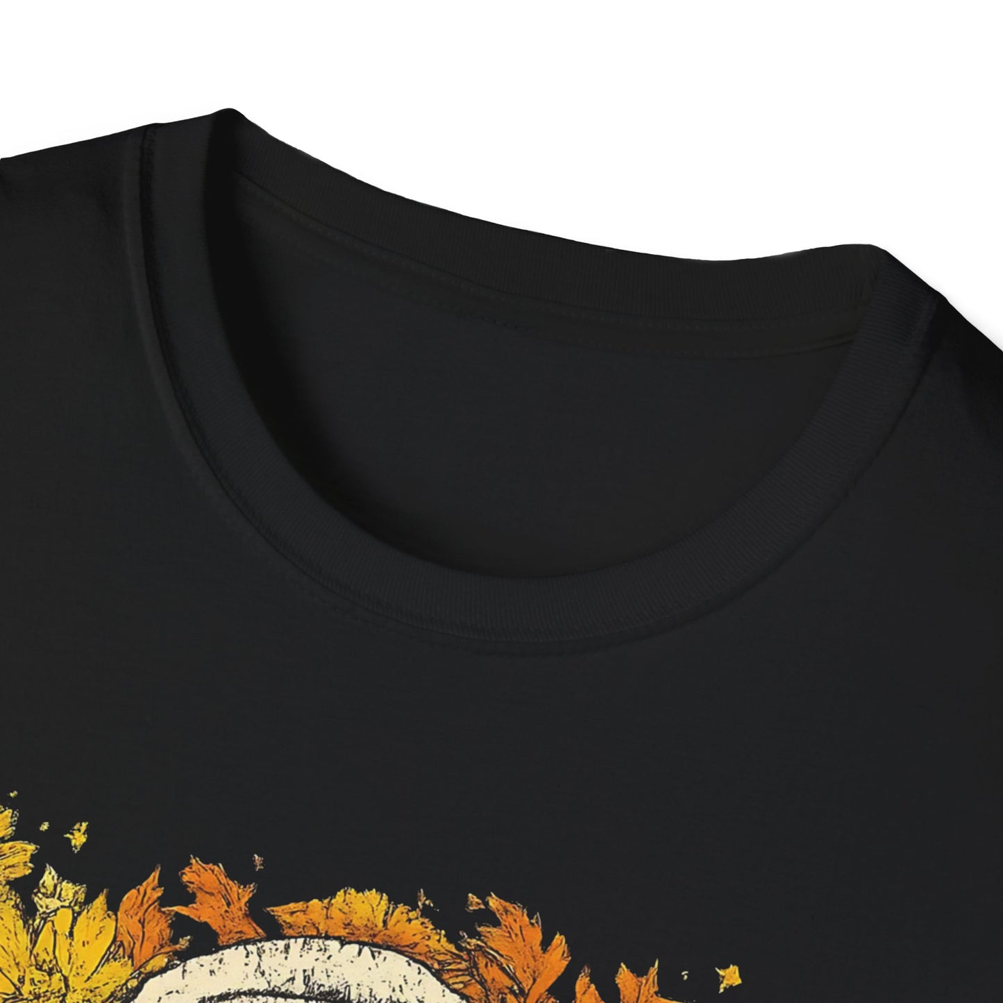 Happy Fall Smile T-Shirt, Unisex Softstyle Tee, Fall Fashion, Cute Graphic Shirt, Perfect for Autumn, Gifts for Her Printify T-Shirt Rhythm & Drip Apparel