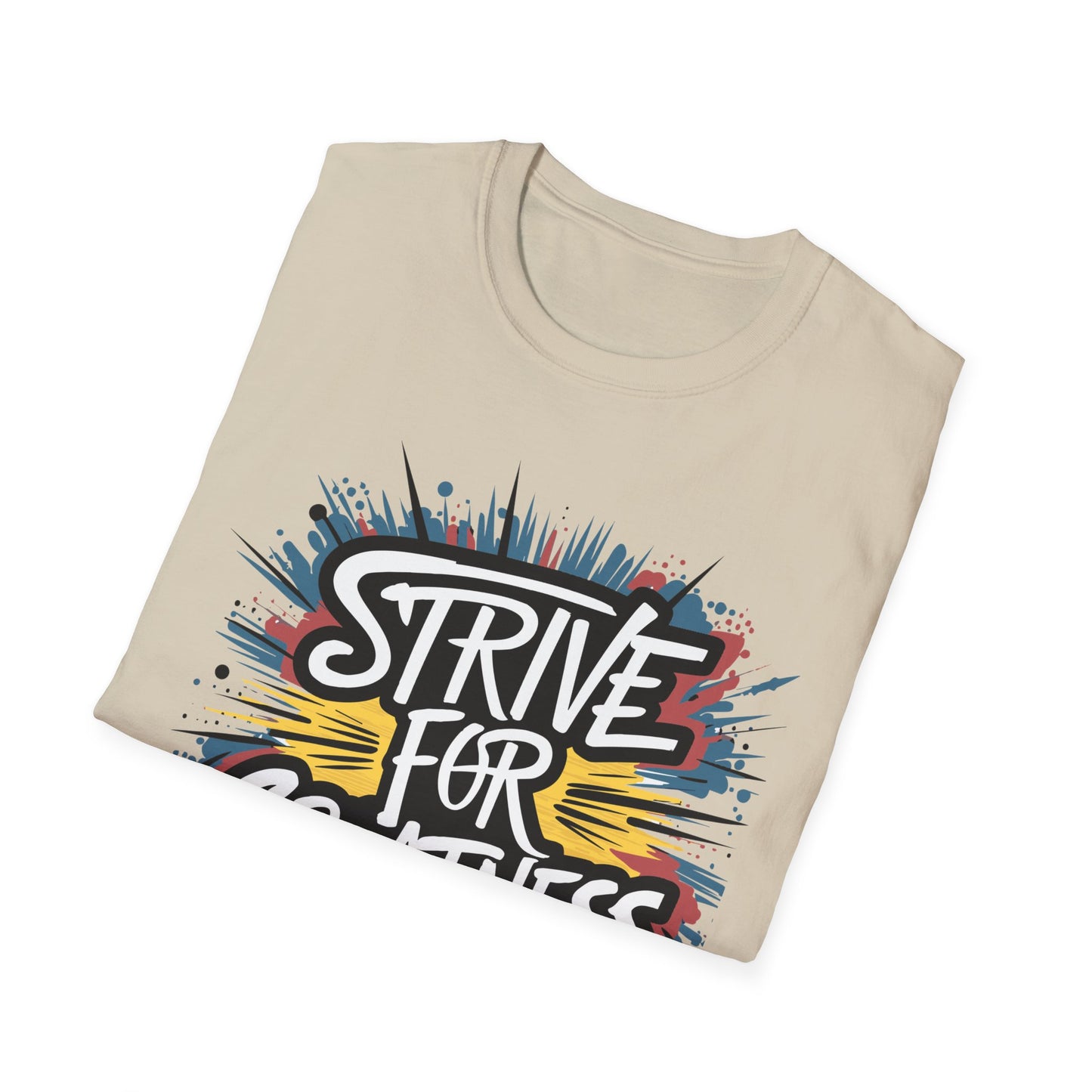 Motivational Unisex Softstyle T-Shirt - 'Strive for Greatness'