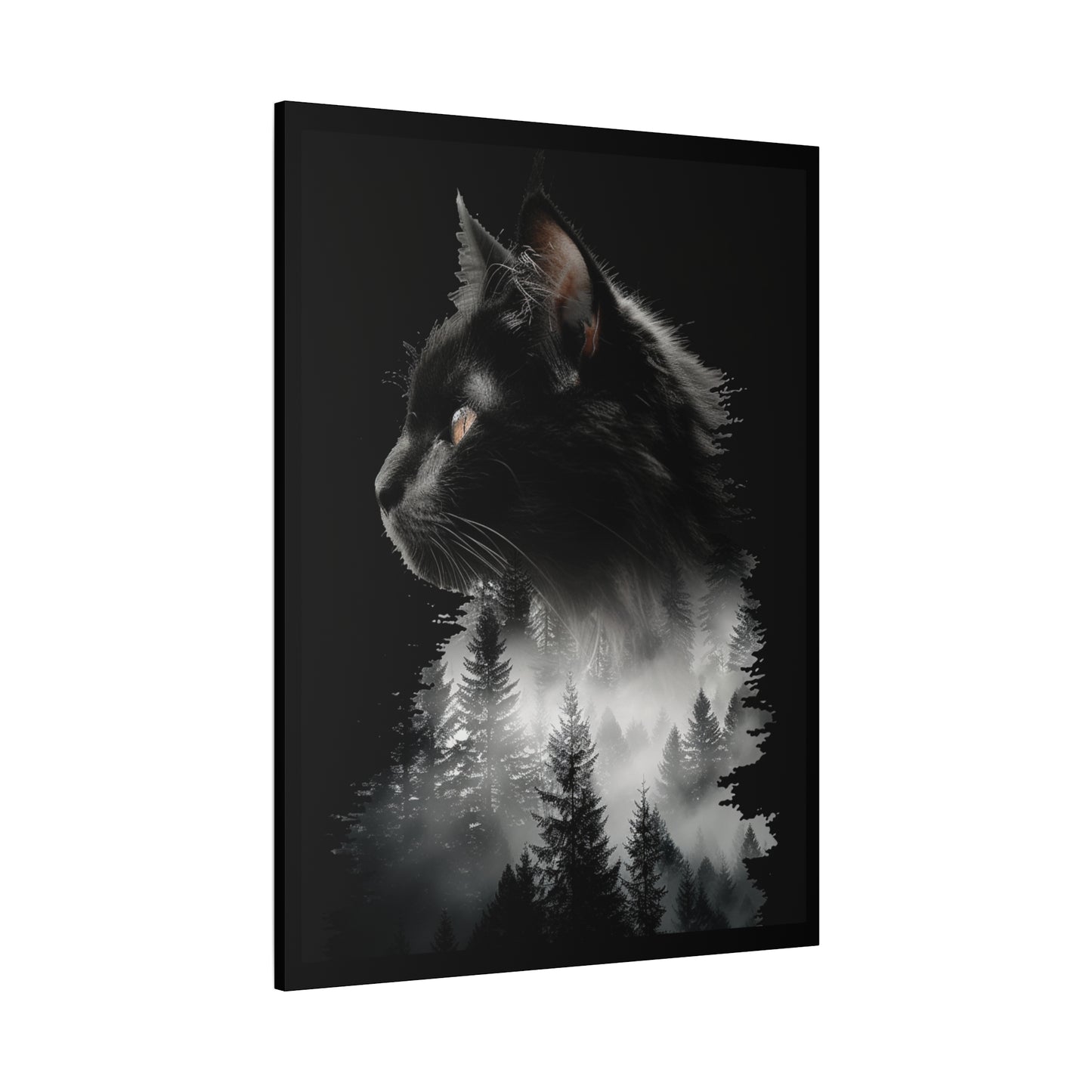 Cat- Mystical Cat Forest Canvas Print, Home Decor Art, Cat Lover Gift, Unique Wall Art, Pet Memorial Rhythm & Drip Canvas Rhythm & Drip Apparel