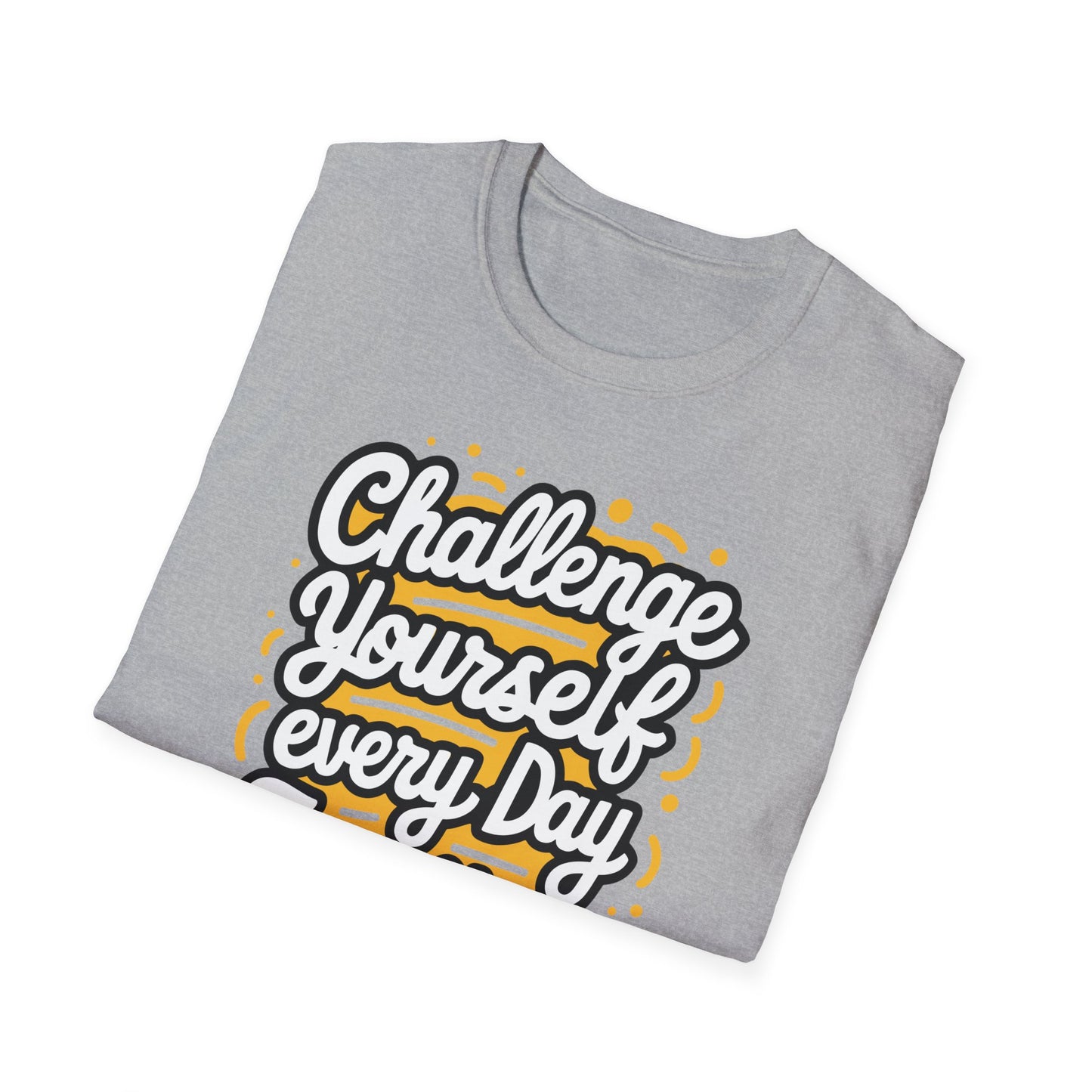 Inspirational Unisex Softstyle T-Shirt - 'Challenge Yourself Every Day, Face Your Fears'
