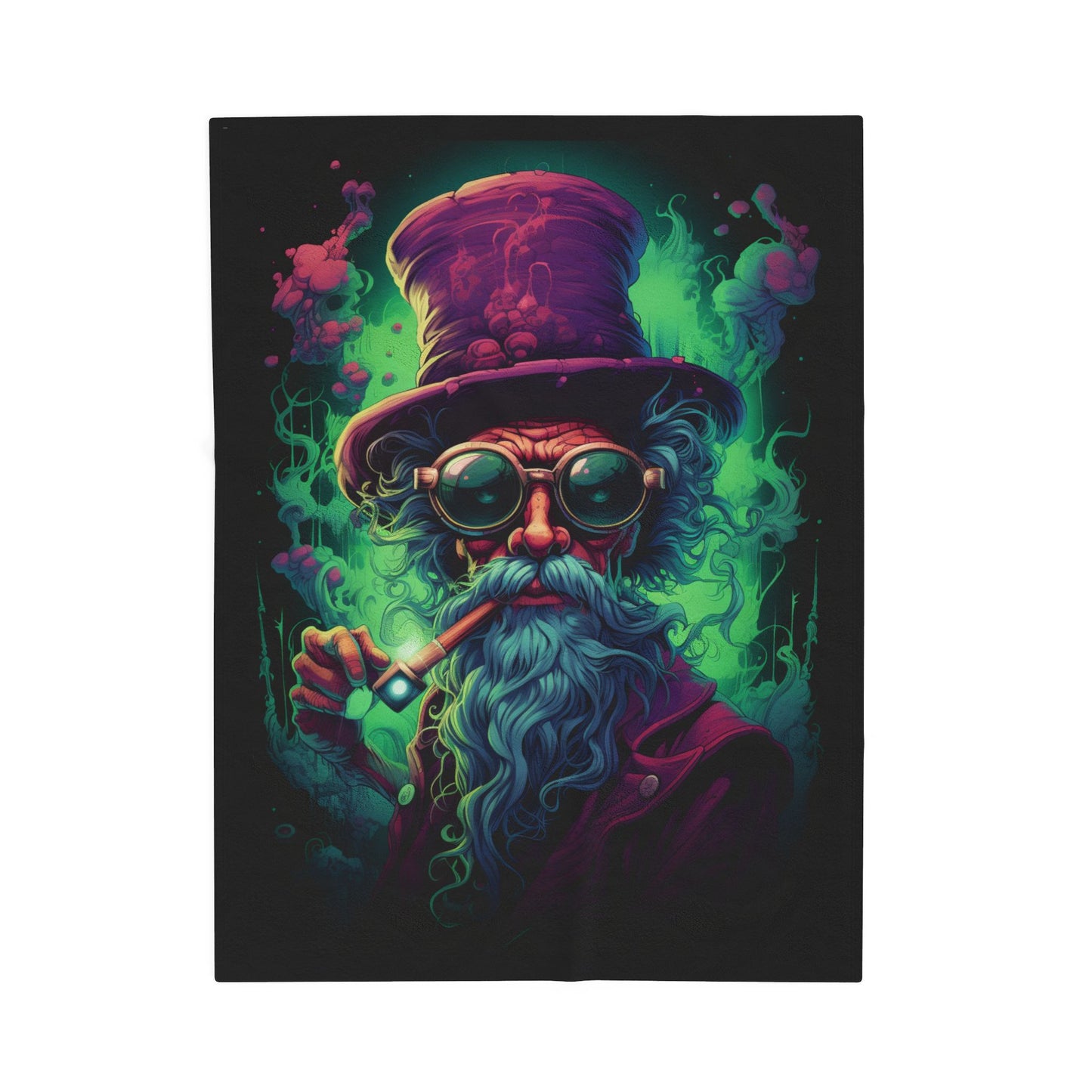 Wizard- Whimsical Wizard Plush Blanket - Cozy Home Decor, Gift for Sci-Fi Fans, Magical Themed Room, Art Lovers' Throw, Perfect for all Occasions 30" × 40" Rhythm & Drip All Over Prints Rhythm & Drip Apparel