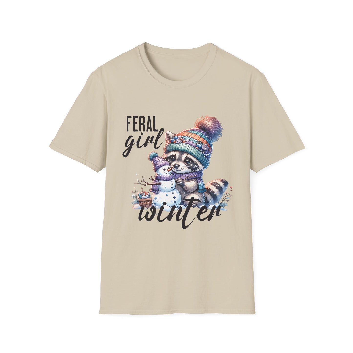 Winter- Feral Girl Winter T-Shirt Sand Printify T-Shirt Rhythm & Drip Apparel