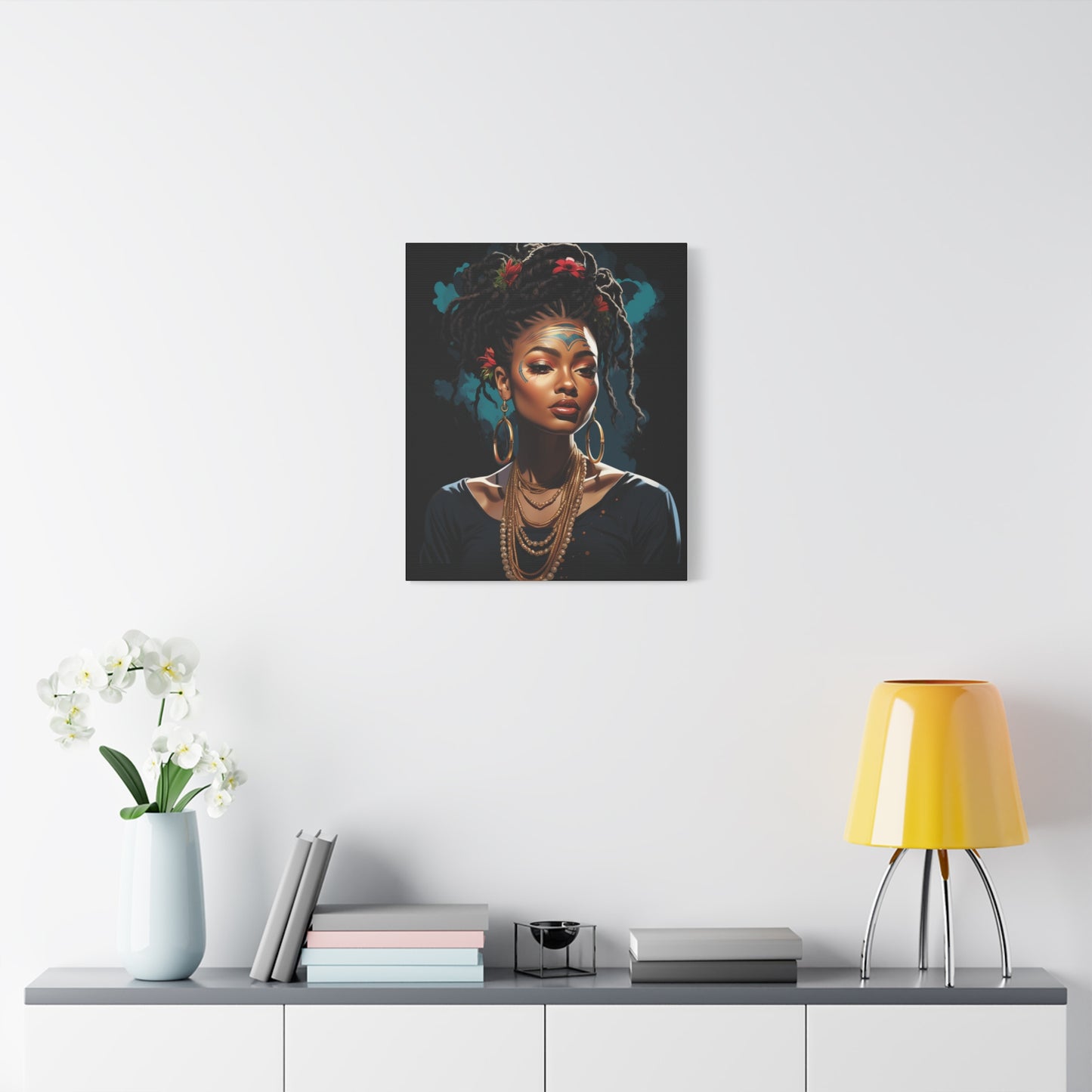 Woman- Bold Afro Woman Canvas Art, Black Art Print, Floral Wall Decor, Modern Home Decor, African American Artwork Rhythm & Drip Canvas Rhythm & Drip Apparel