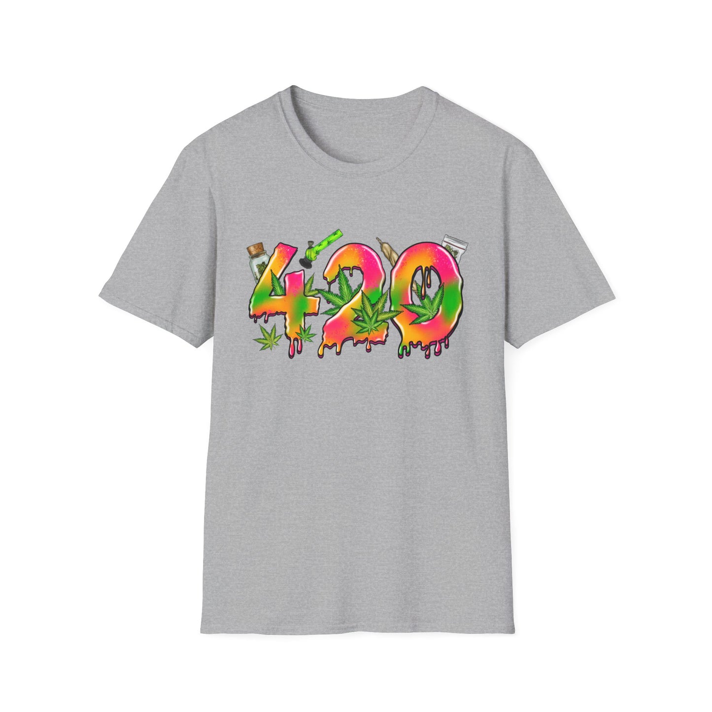 420 Graffiti T-Shirt Sport Grey Printify T-Shirt Rhythm & Drip Apparel