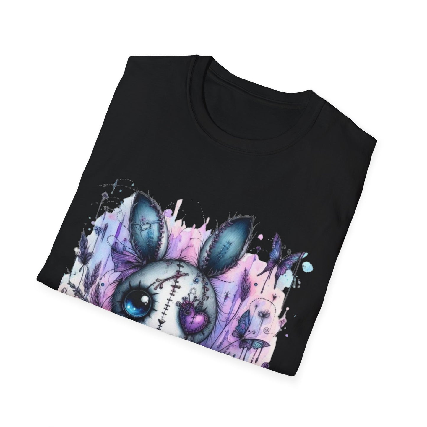 Cute Gothic Bunny Unisex T-Shirt | Softstyle Tee for Halloween & Casual Wear