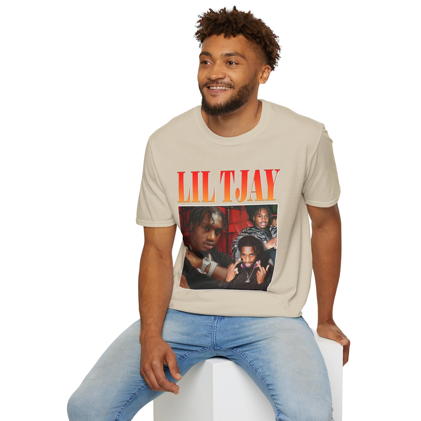 Lil Tjay Unisex Softstyle T-Shirt - Retro Graphic Tee for Music Fans - Rhythm & Drip