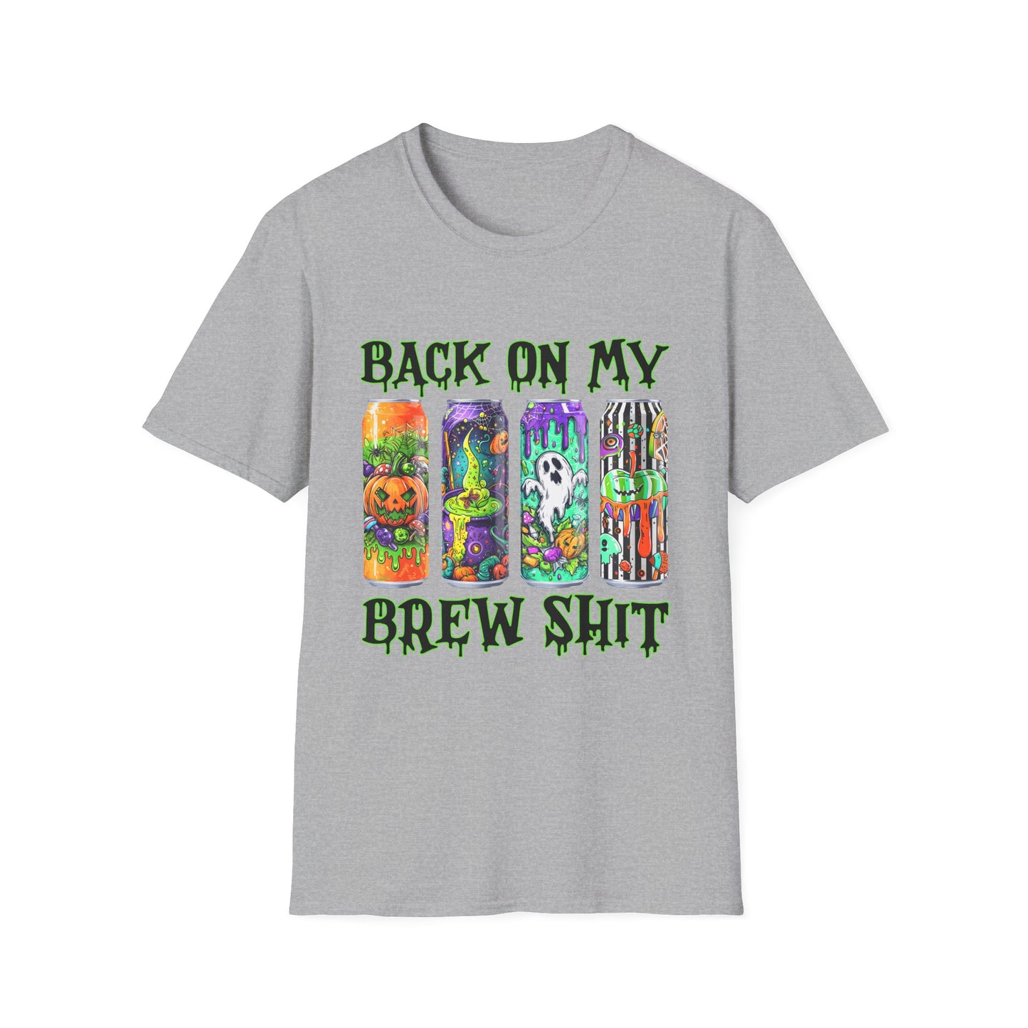 Back On My Brew Sh*t Tee, Unisex T-Shirt, Casual Wear, Spooky Season, Gift for Friends Sport Grey Printify T-Shirt Rhythm & Drip Apparel