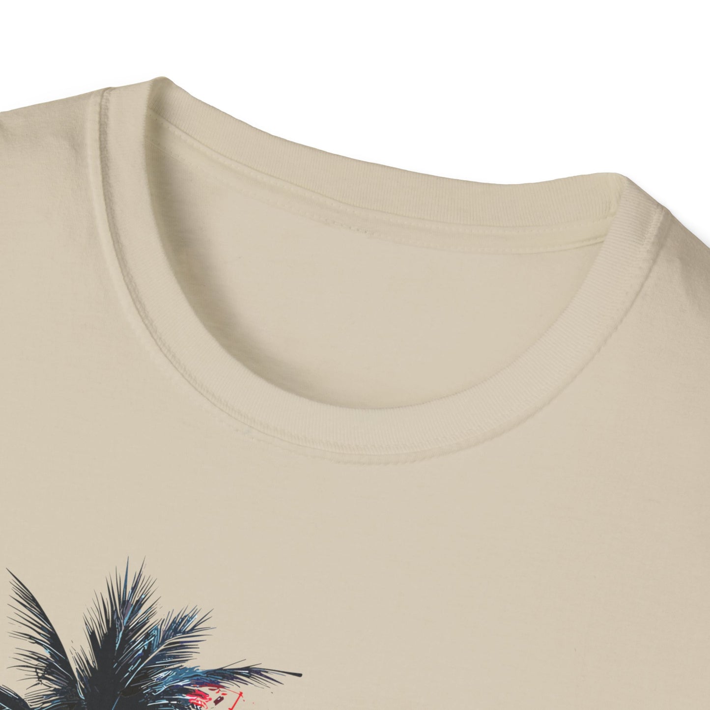 West Side Vibe Unisex Softstyle T-Shirt - Colorful Wheel & Palm Design Printify T-Shirt Rhythm & Drip Apparel