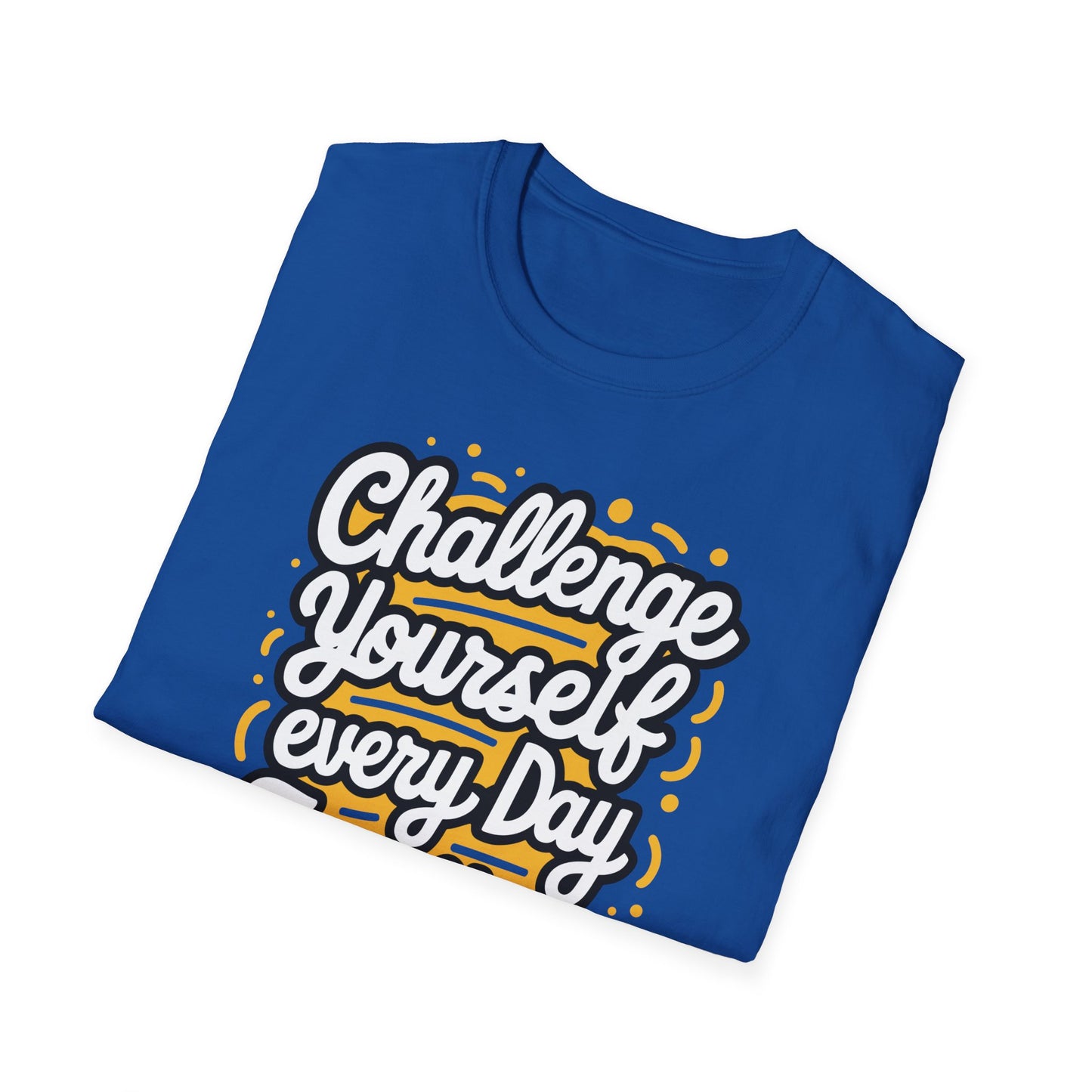 Inspirational Unisex Softstyle T-Shirt - 'Challenge Yourself Every Day, Face Your Fears'
