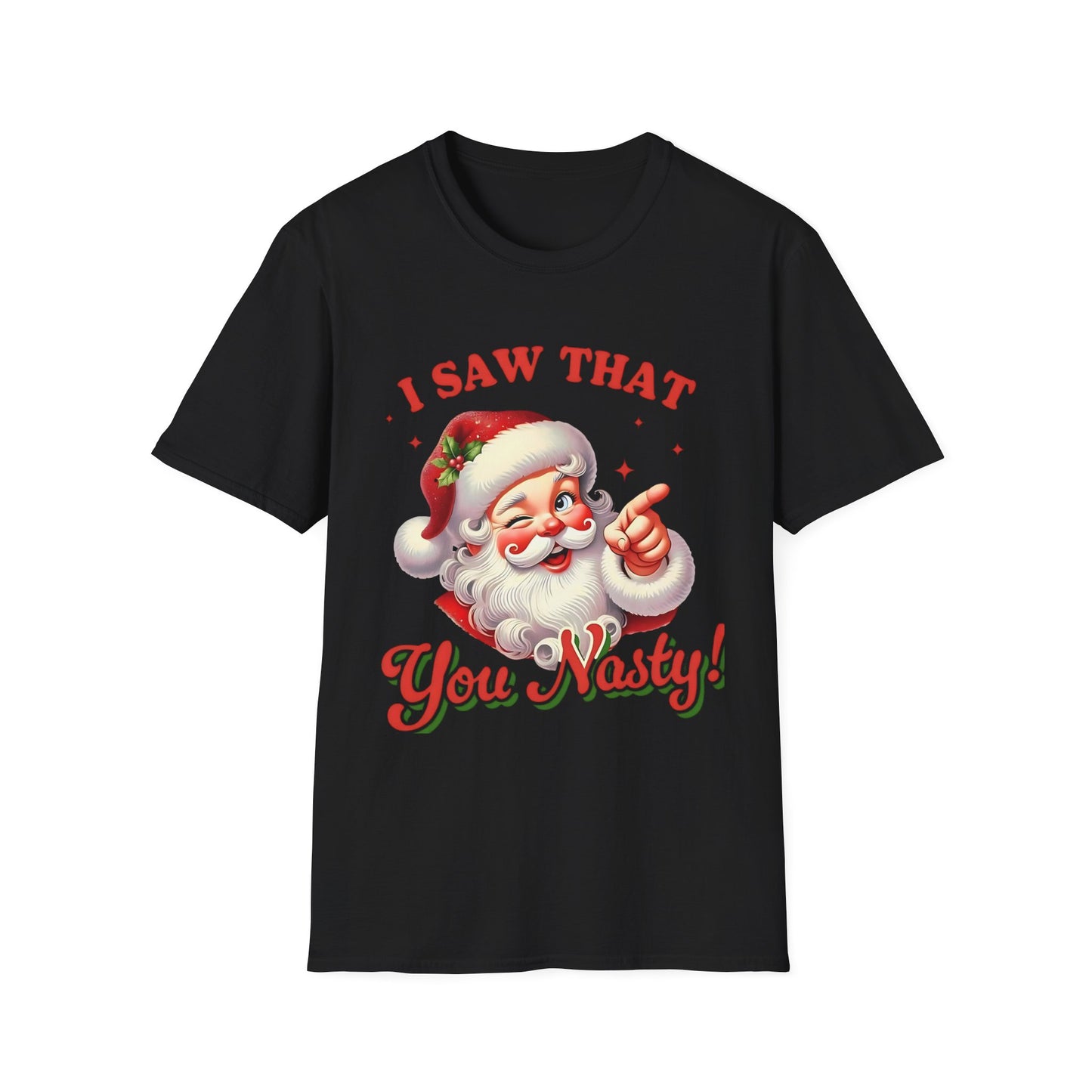 Funny Santa Claus T-Shirt, Christmas Humor Tee, Unisex Holiday Shirt, Festive Gift, Casual Christmas Outfit Black Printify T-Shirt Rhythm & Drip Apparel