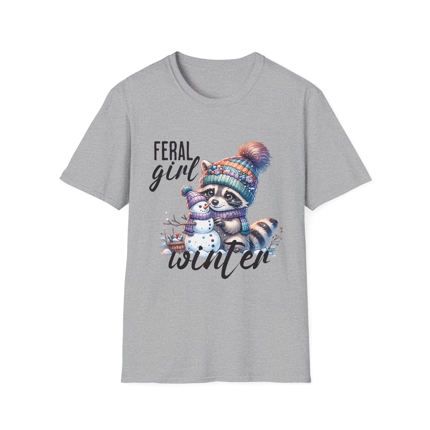Winter- Feral Girl Winter T-Shirt Sport Grey Printify T-Shirt Rhythm & Drip Apparel