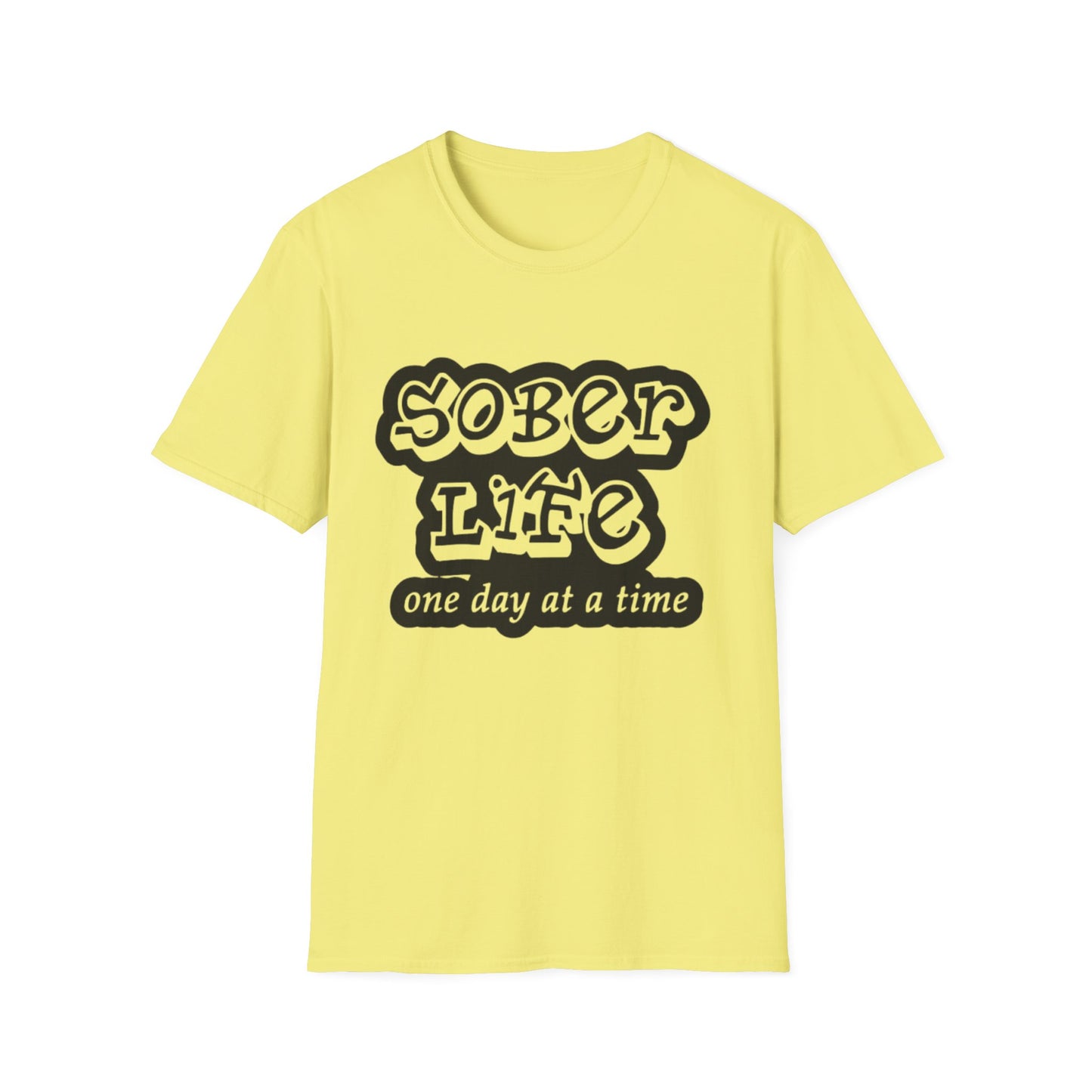Addiction Sober Life T-Shirt Cornsilk Printify T-Shirt Rhythm & Drip Apparel