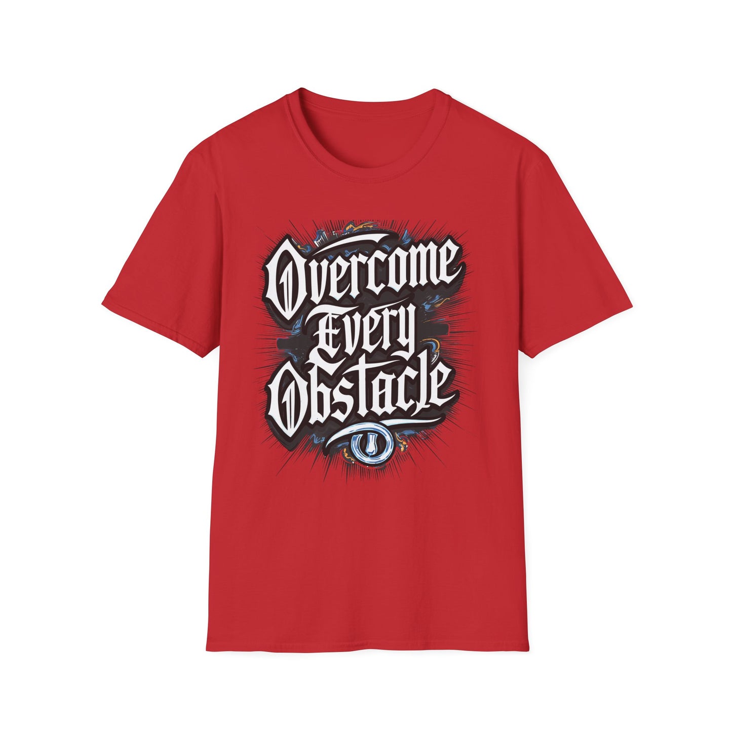 Inspirational Unisex Softstyle T-Shirt – "Overcome Every Obstacle"