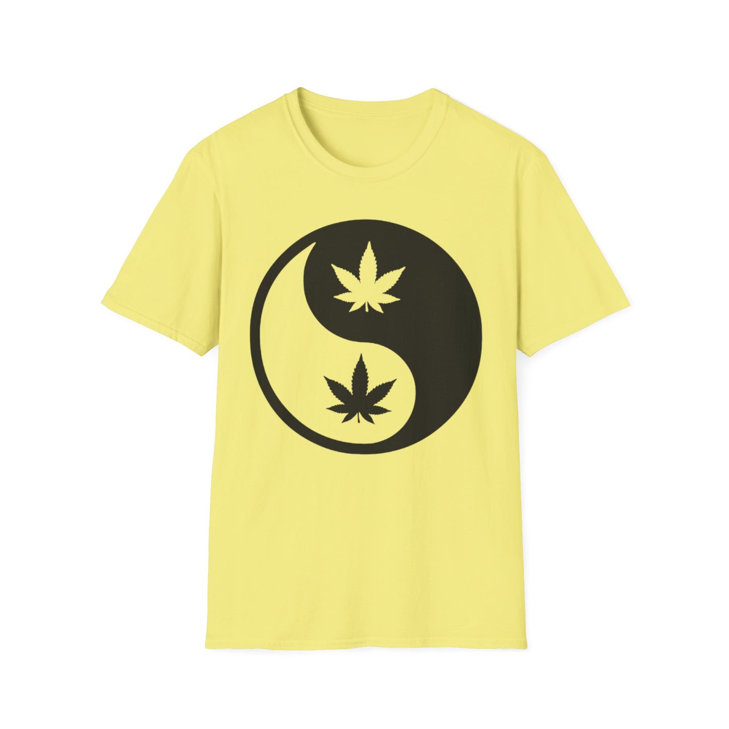 Ying Yang Weed T-Shirt Cornsilk Printify T-Shirt Rhythm & Drip Apparel