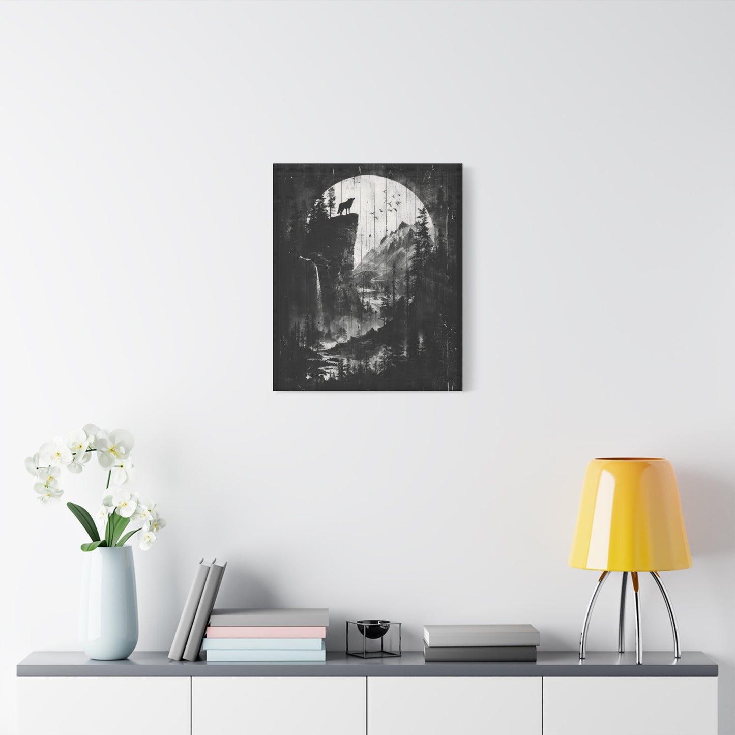 Wolf- Artistic Wolf Wall Art, Canvas Print, Nature Decor, Home Aesthetic, Unique Gift, Wall Decor, Modern Art Rhythm & Drip Canvas Rhythm & Drip Apparel