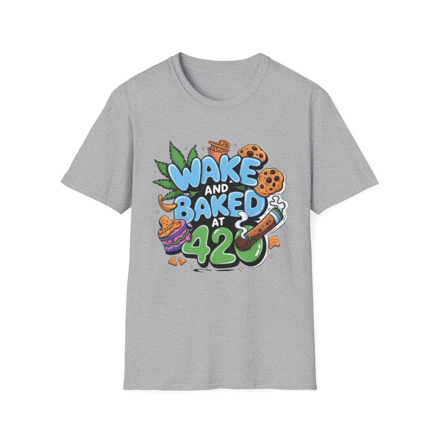 Wake and Baked at 420 Sport Grey Printify T-Shirt Rhythm & Drip Apparel