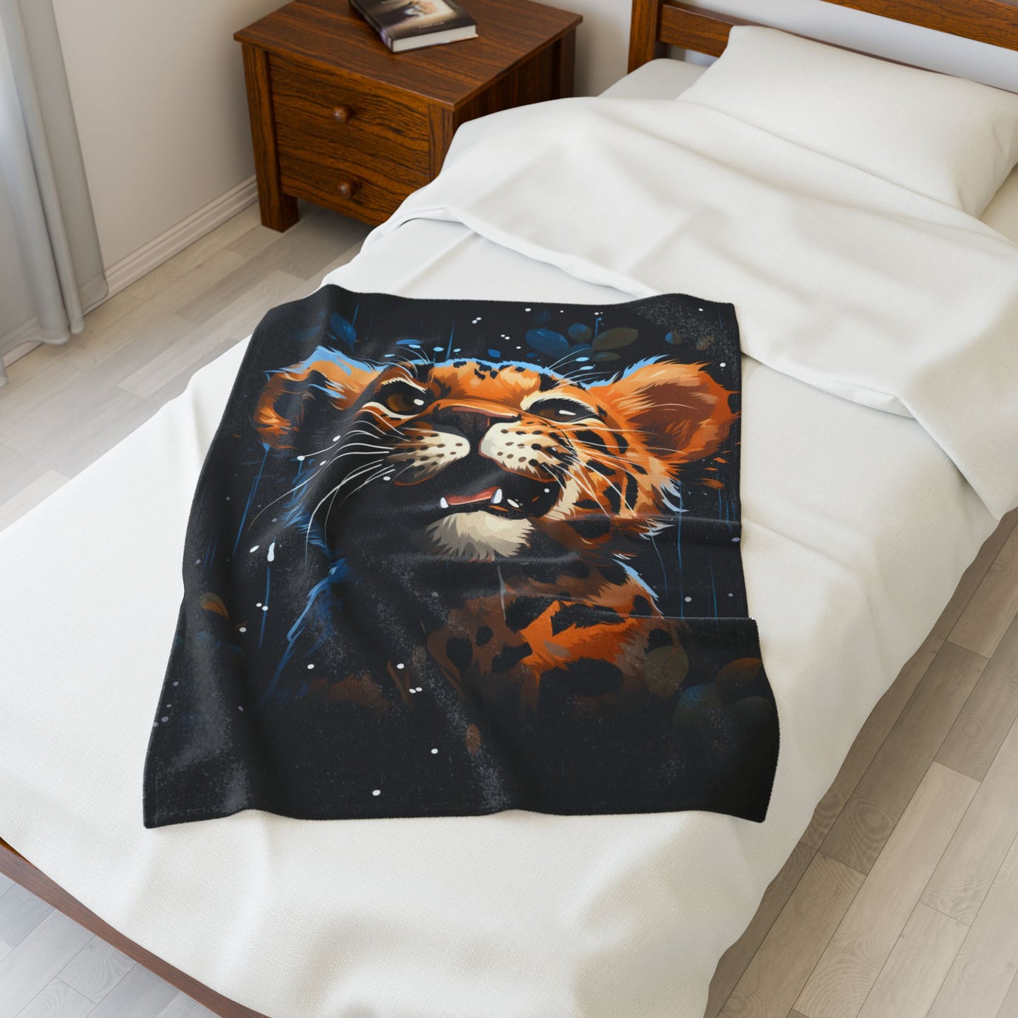 Leopard- Cozy Wildlife Plush Blanket - Perfect for Kids, Home Decor, Gifts, Camping, Animal Lovers Printify All Over Prints Rhythm & Drip Apparel