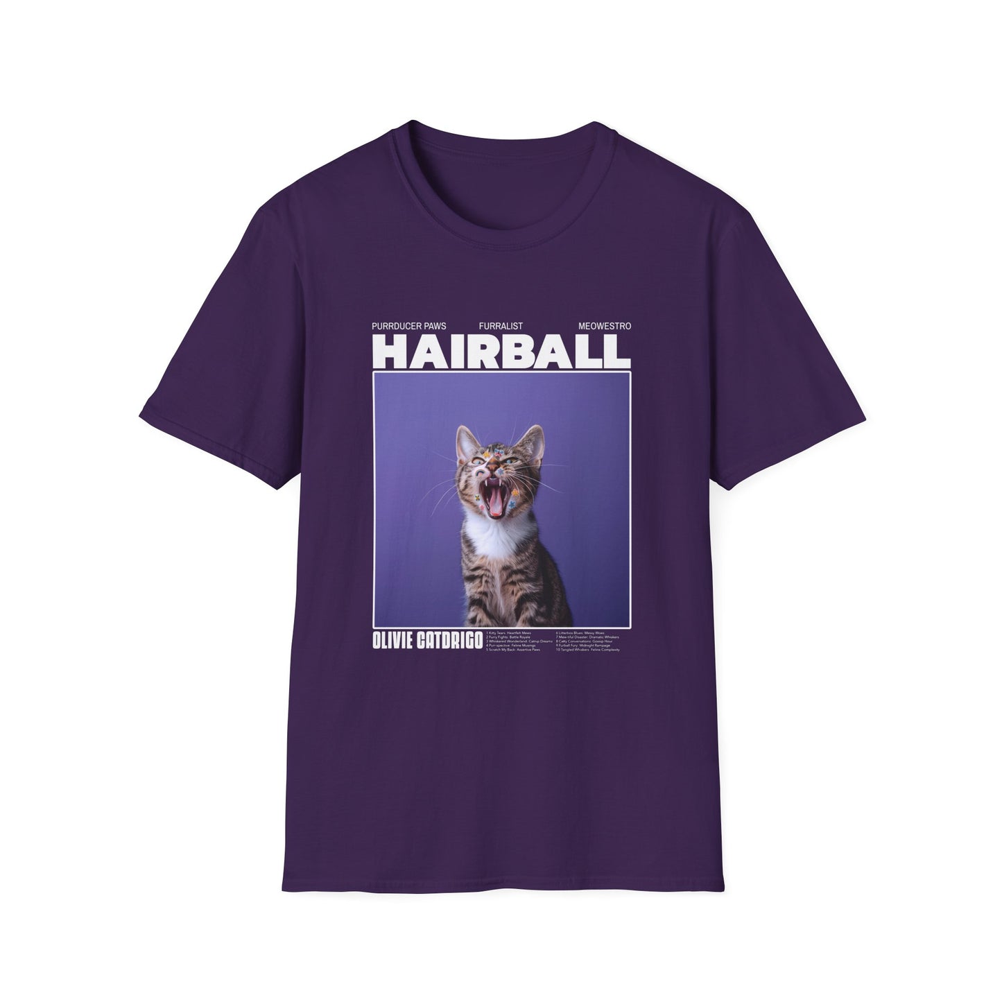 Music- Olive Catdrigo Purple Printify T-Shirt Rhythm & Drip Apparel