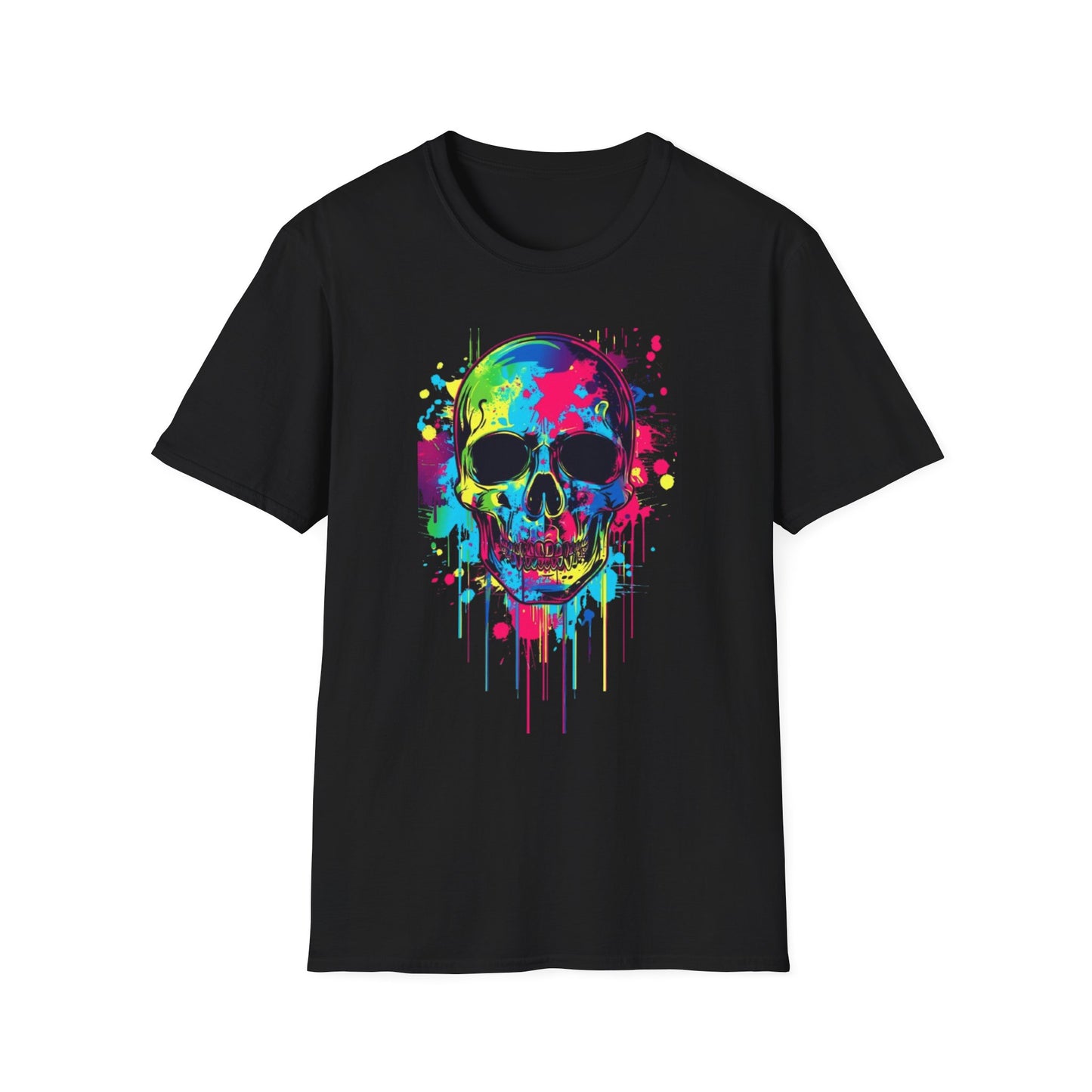 Colorful Skull Graphic T-Shirt Black Printify T-Shirt Rhythm & Drip Apparel