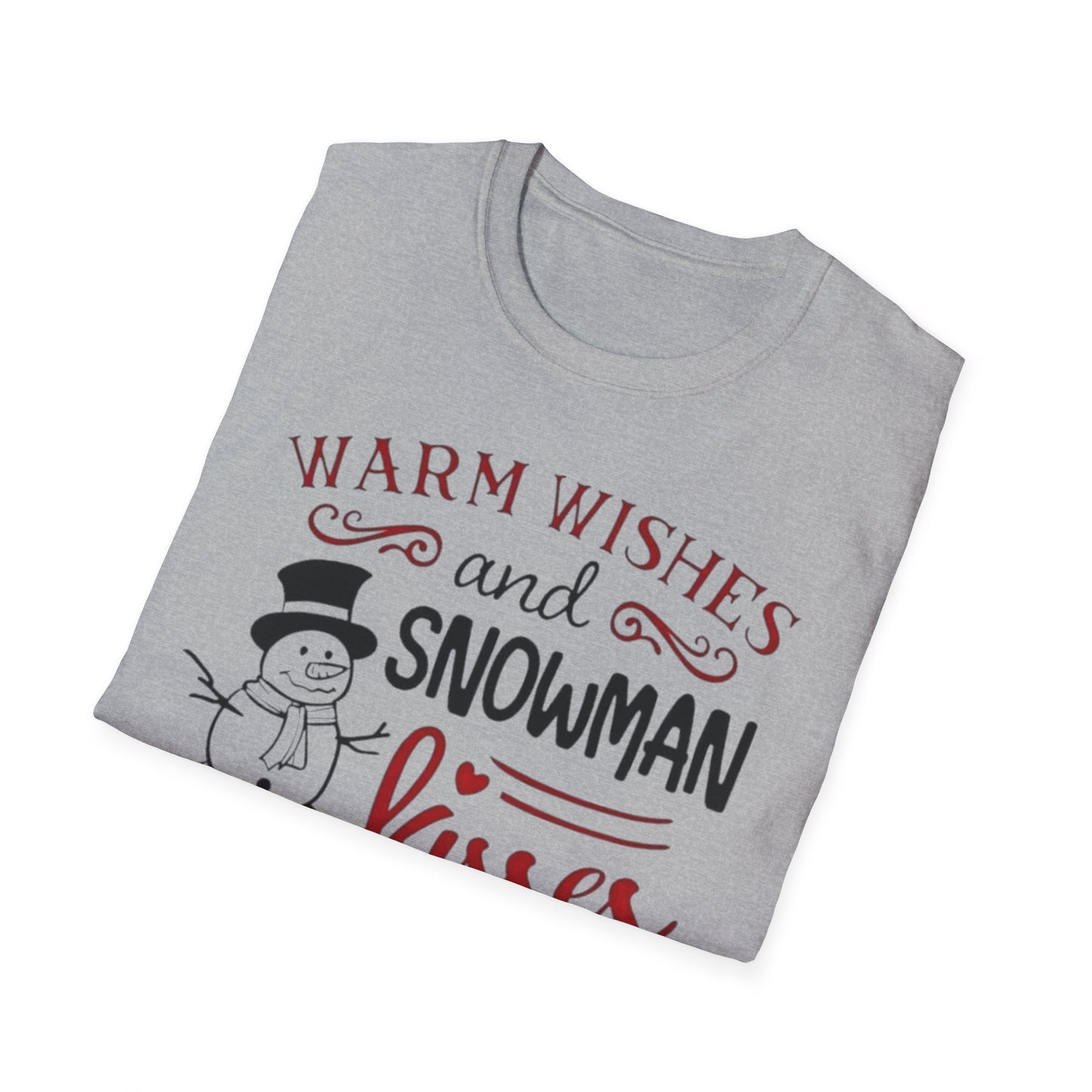 Winter- Warm Wishes Snowman Kisses T-Shirt Printify T-Shirt Rhythm & Drip Apparel