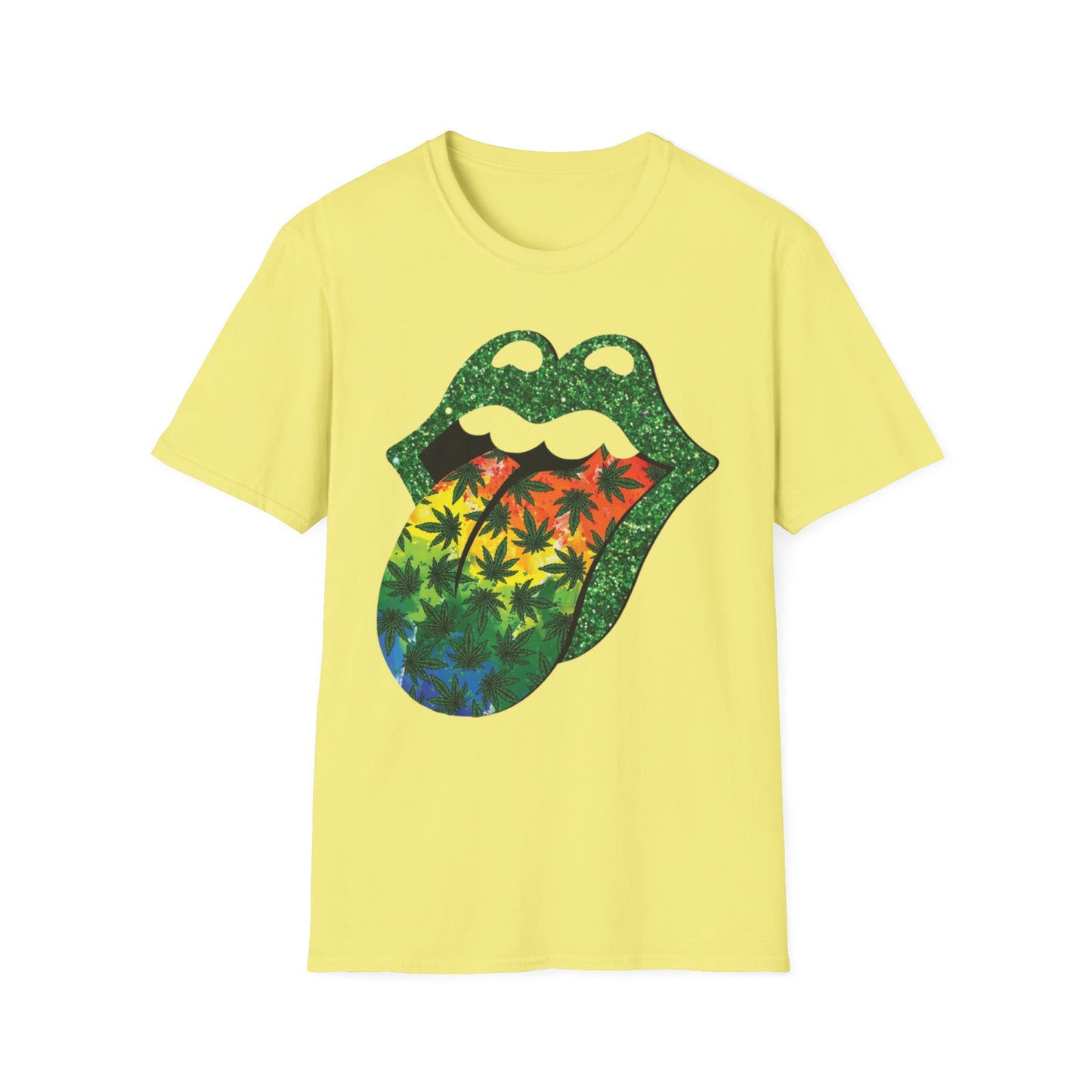 Vibrant Rolling Stones-Inspired Graphic Tee Cornsilk Printify T-Shirt Rhythm & Drip Apparel