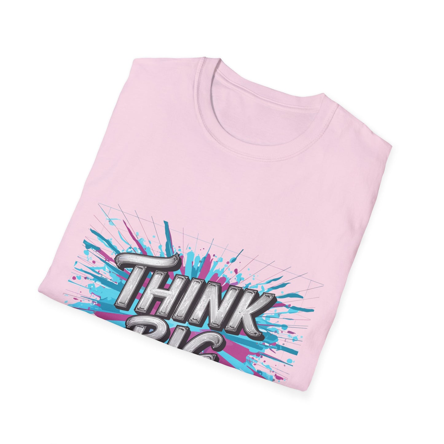 Inspirational Unisex Softstyle T-Shirt - 'Think Big' Motivational Graphic Tee
