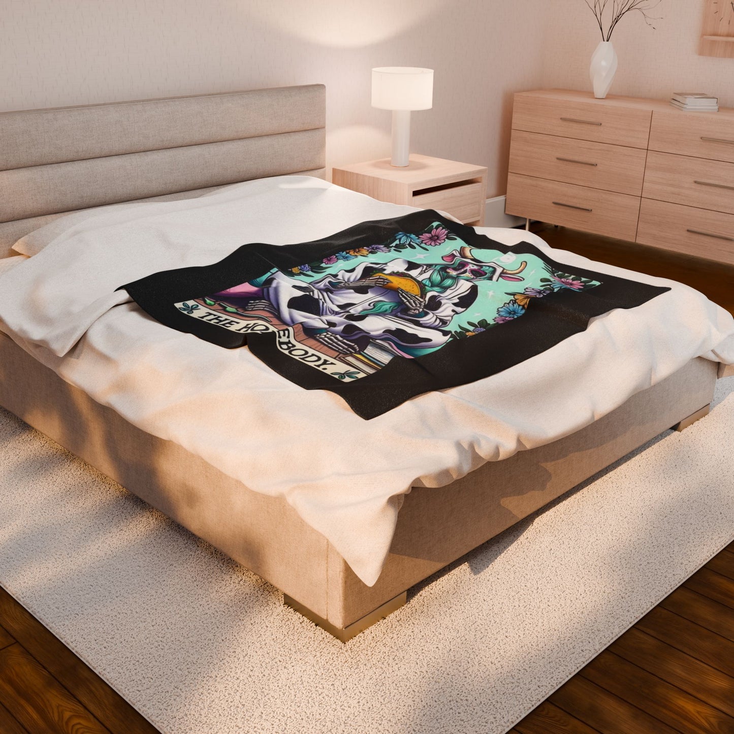 Tarot- Homebody Velveteen Plush Blanket, Soft Throw for Home Decor, Gift for Cow Lovers, Perfect for Cozy Nights, Unique Wall Art Printify All Over Prints Rhythm & Drip Apparel