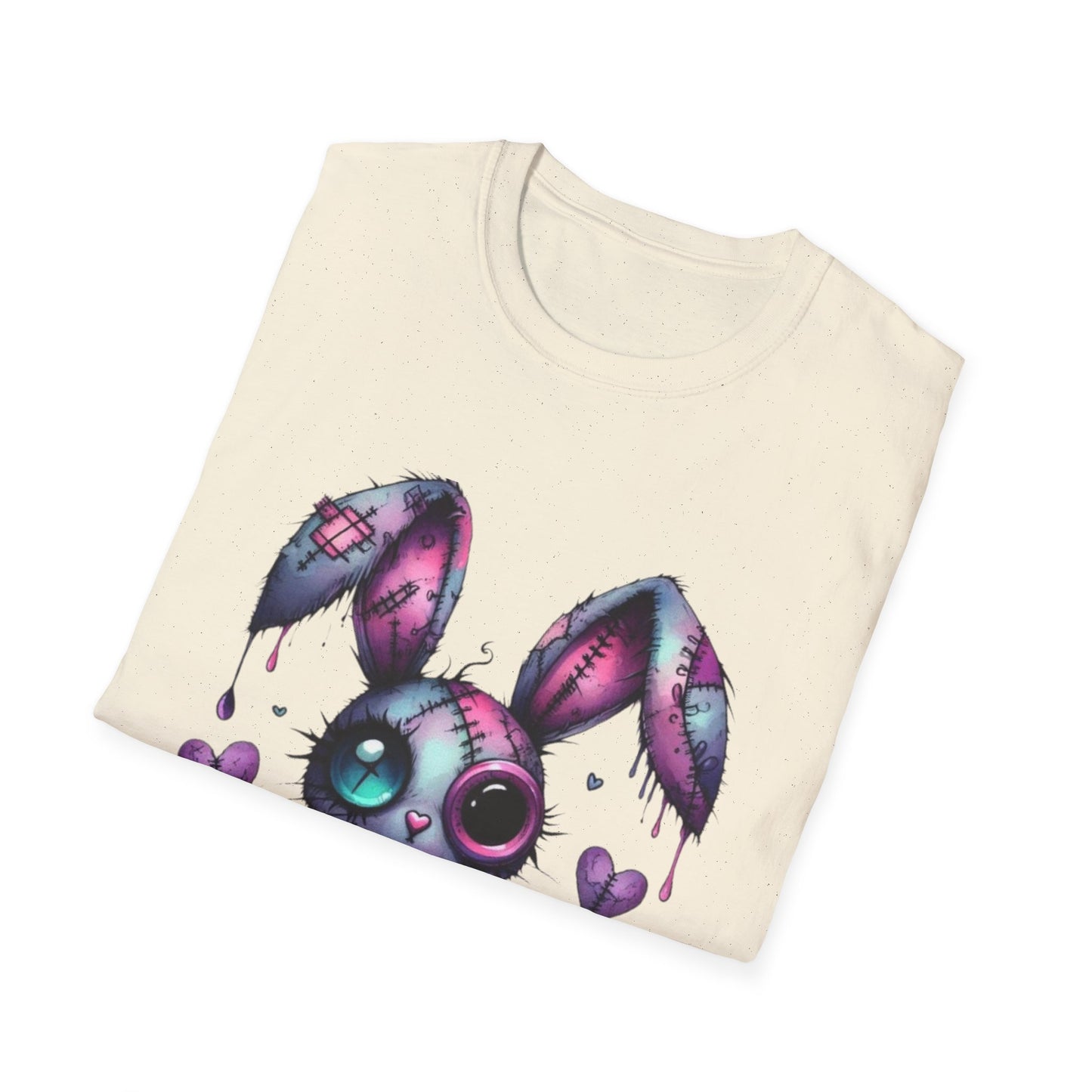 Playful Bunny Graphic T-Shirt - Softstyle Unisex Tee for Cute & Unique Casual Wear