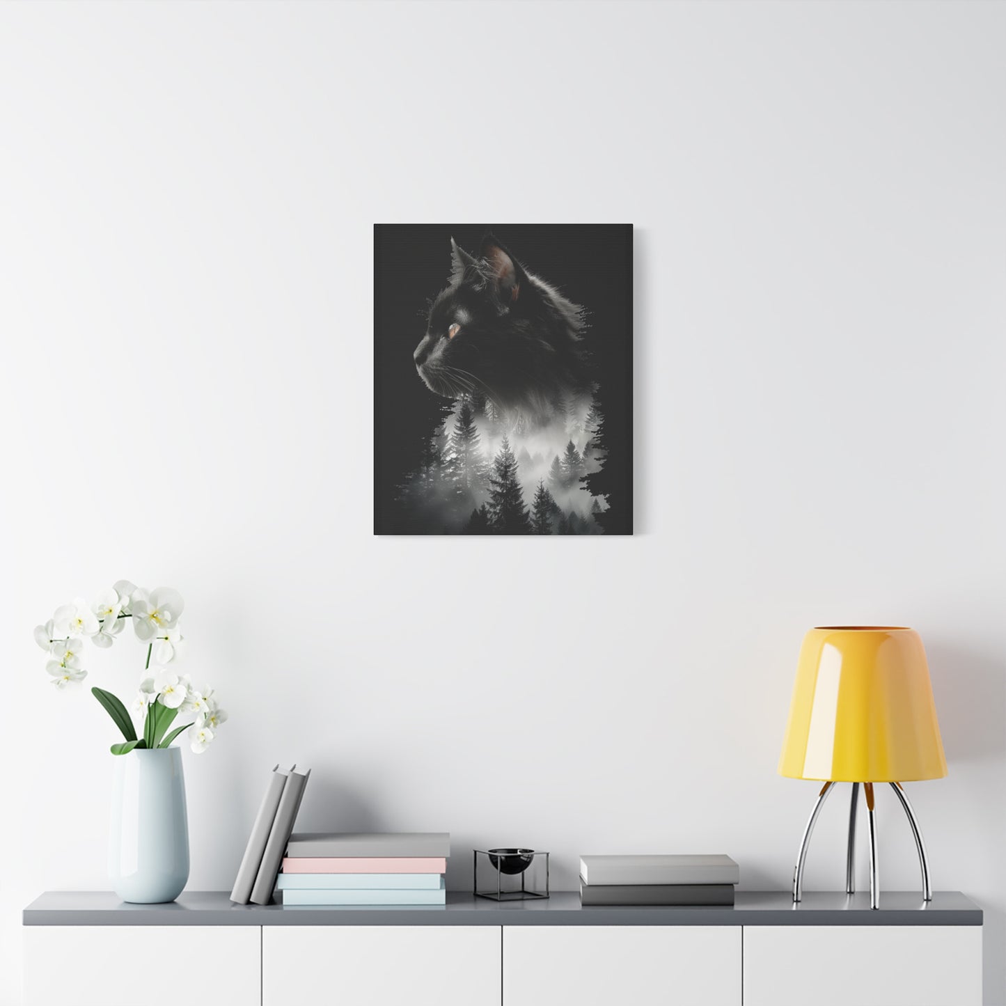 Cat- Mystical Cat Forest Canvas Print, Home Decor Art, Cat Lover Gift, Unique Wall Art, Pet Memorial Rhythm & Drip Canvas Rhythm & Drip Apparel
