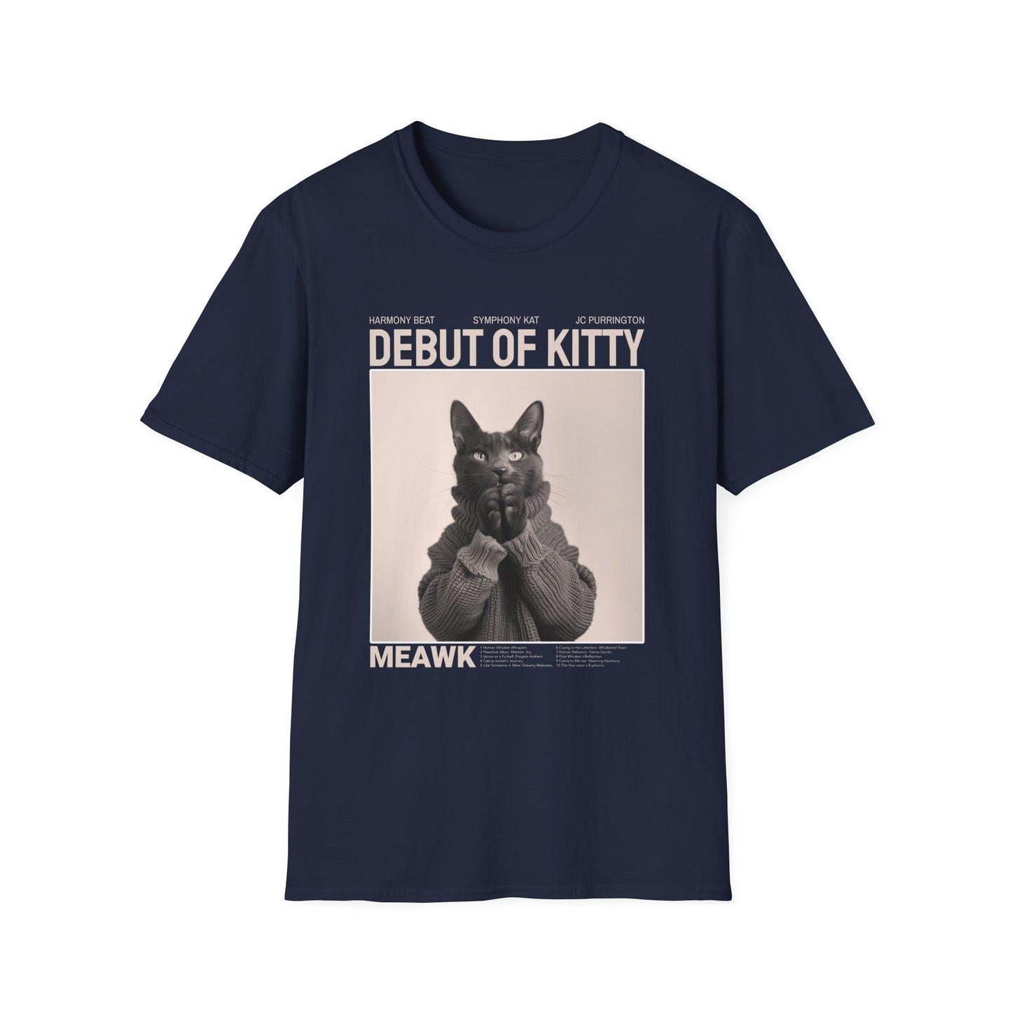 Music- Debut of Kitty T-Shirt Navy Printify T-Shirt Rhythm & Drip Apparel