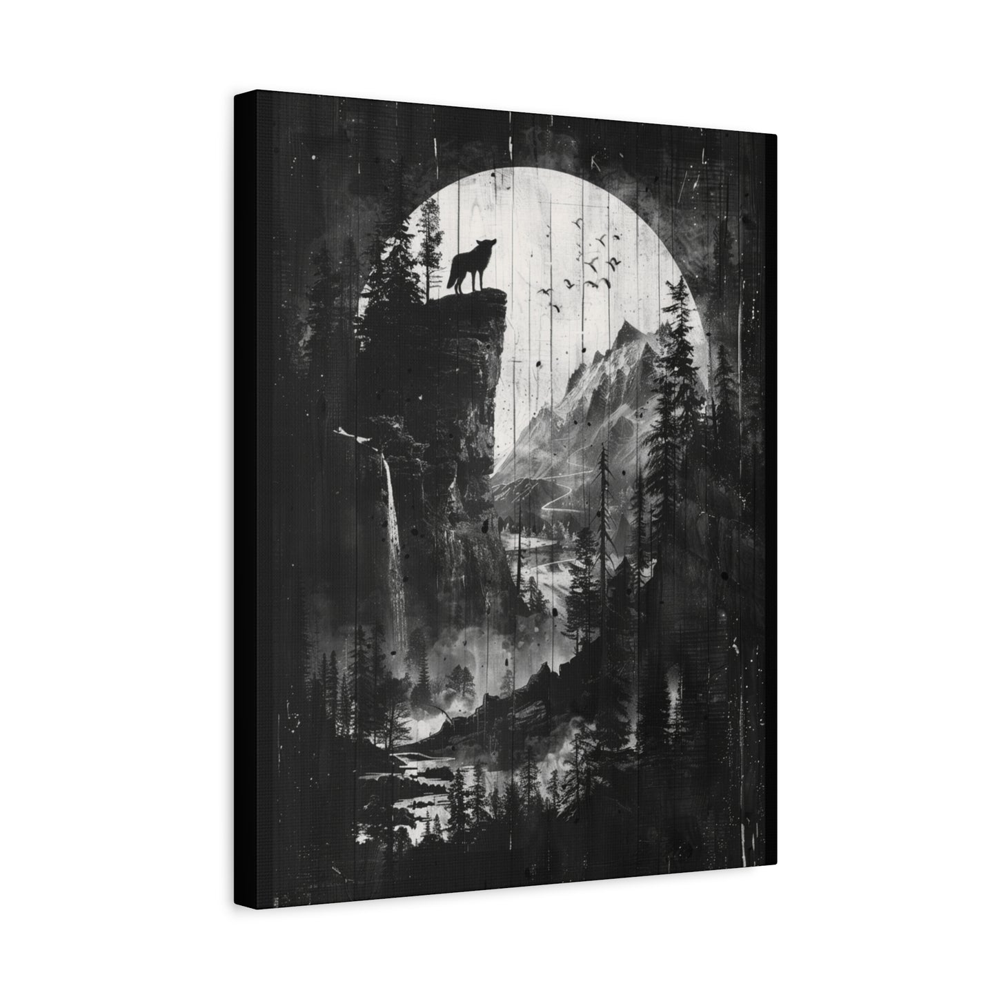 Wolf- Artistic Wolf Wall Art, Canvas Print, Nature Decor, Home Aesthetic, Unique Gift, Wall Decor, Modern Art Rhythm & Drip Canvas Rhythm & Drip Apparel