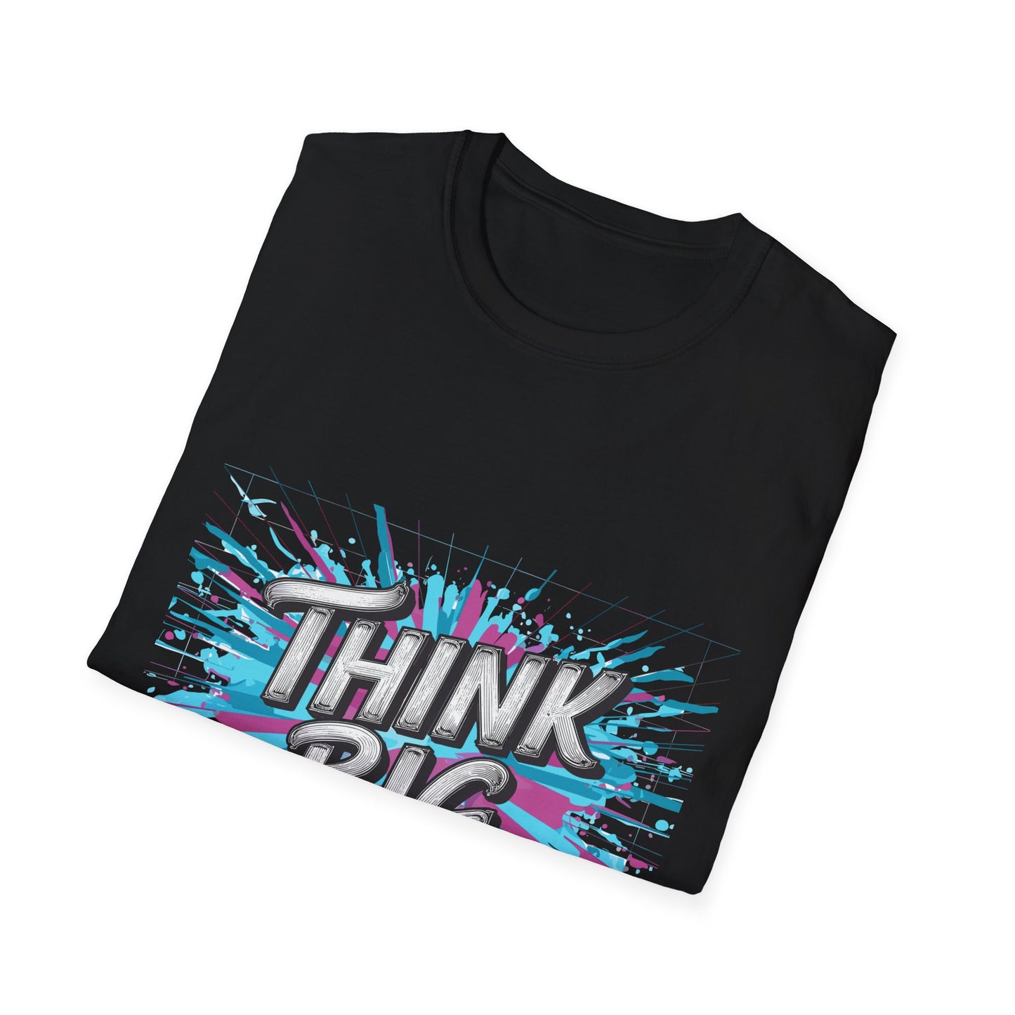 Inspirational Unisex Softstyle T-Shirt - 'Think Big' Motivational Graphic Tee