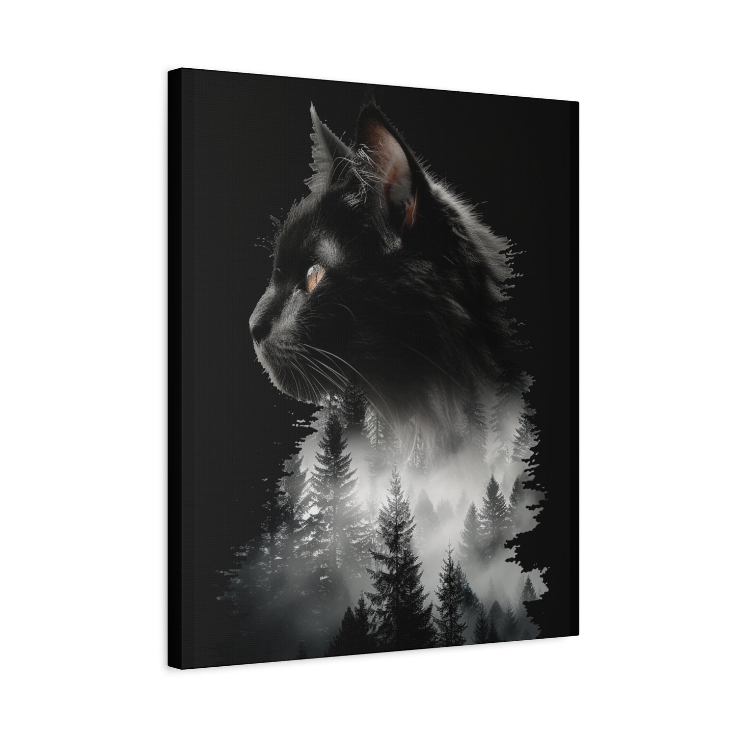 Cat- Mystical Cat Forest Canvas Print, Home Decor Art, Cat Lover Gift, Unique Wall Art, Pet Memorial Rhythm & Drip Canvas Rhythm & Drip Apparel
