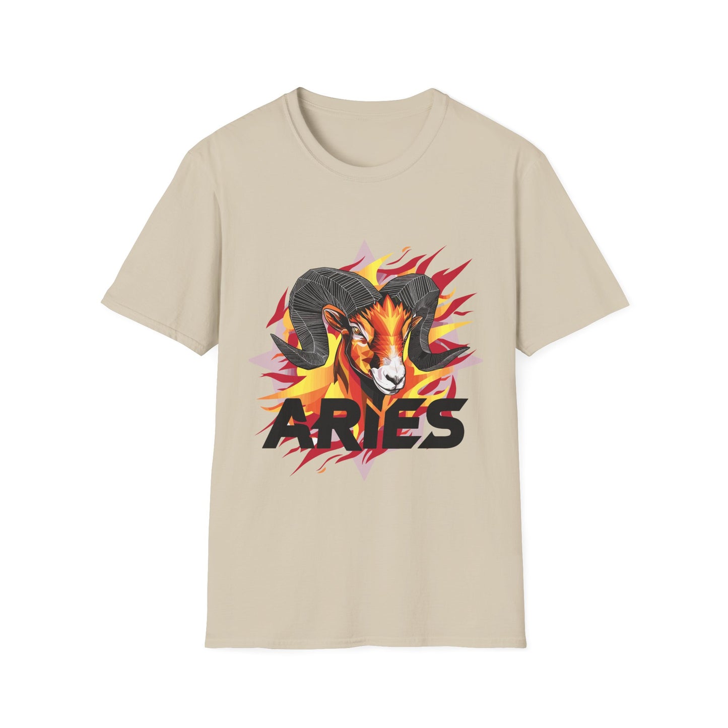 Aries Fire Symbol T-Shirt Sand Printify T-Shirt Rhythm & Drip Apparel