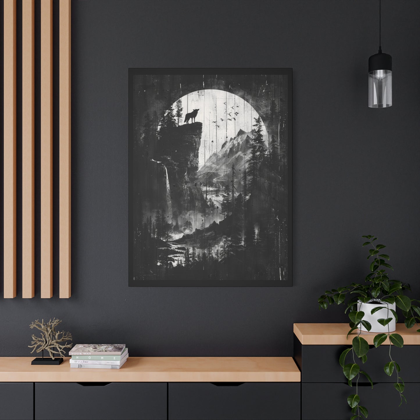 Wolf- Artistic Wolf Wall Art, Canvas Print, Nature Decor, Home Aesthetic, Unique Gift, Wall Decor, Modern Art Rhythm & Drip Canvas Rhythm & Drip Apparel