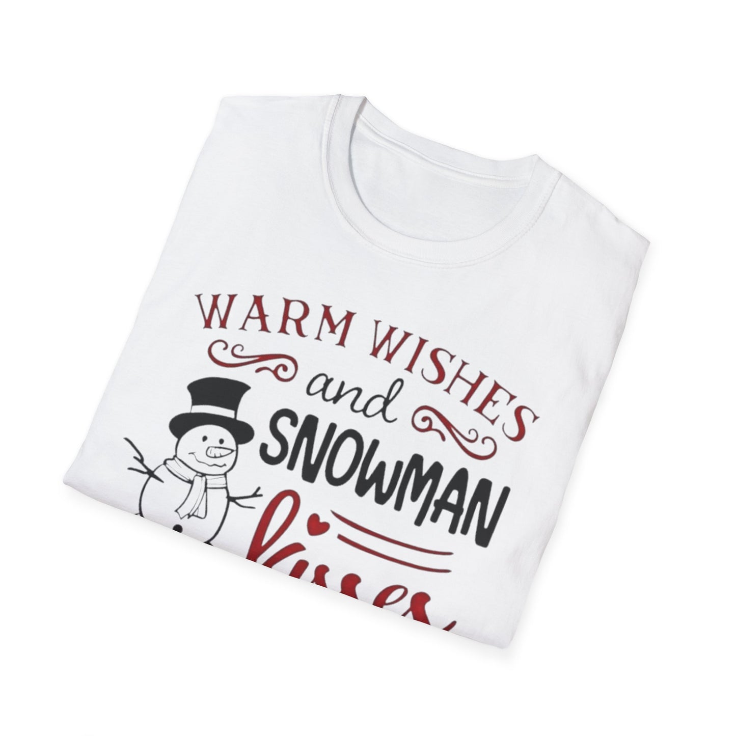 Winter- Warm Wishes Snowman Kisses T-Shirt Printify T-Shirt Rhythm & Drip Apparel