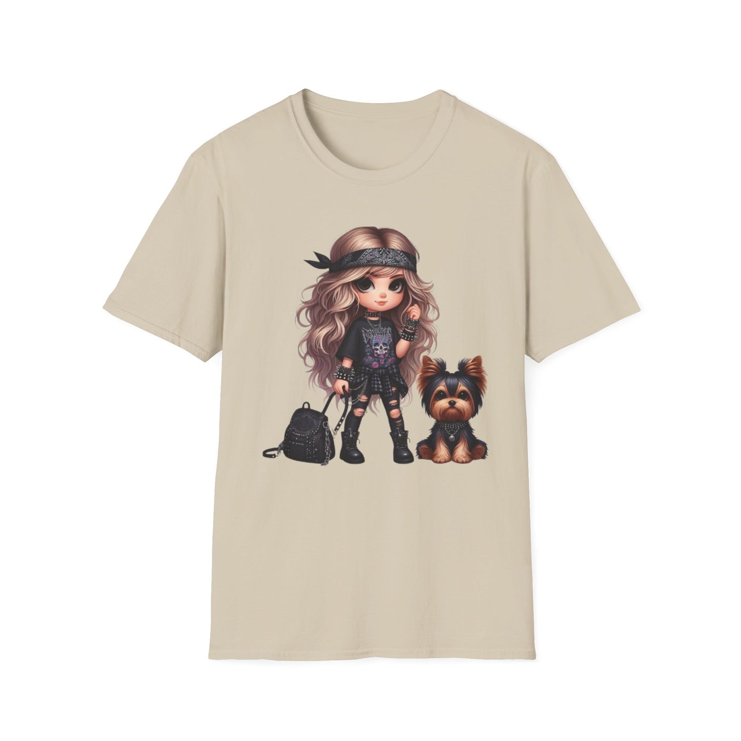 A Girl And Her Dog 2 T-Shirt Sand Printify T-Shirt Rhythm & Drip Apparel