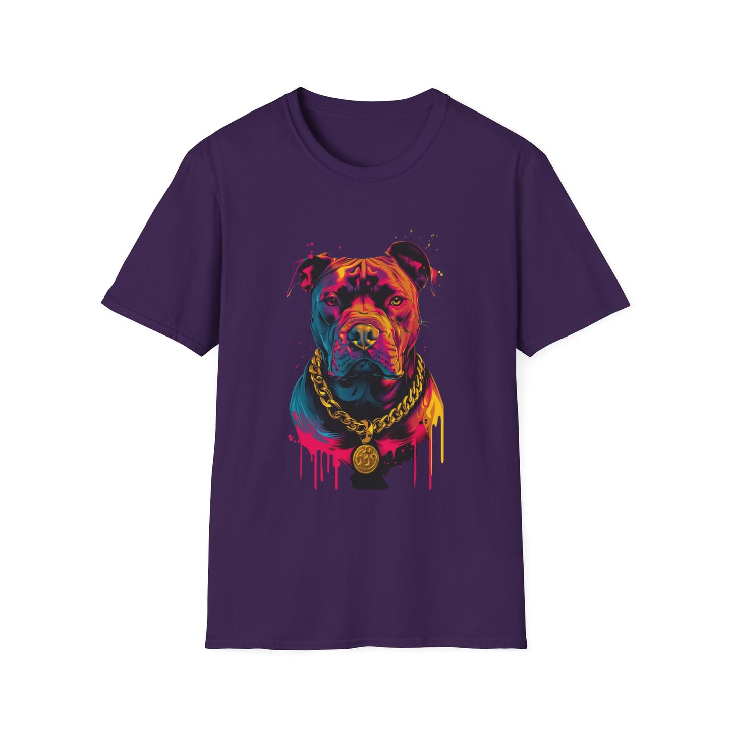 Vibrant Pitbull Graphic T-Shirt Purple Printify T-Shirt Rhythm & Drip Apparel
