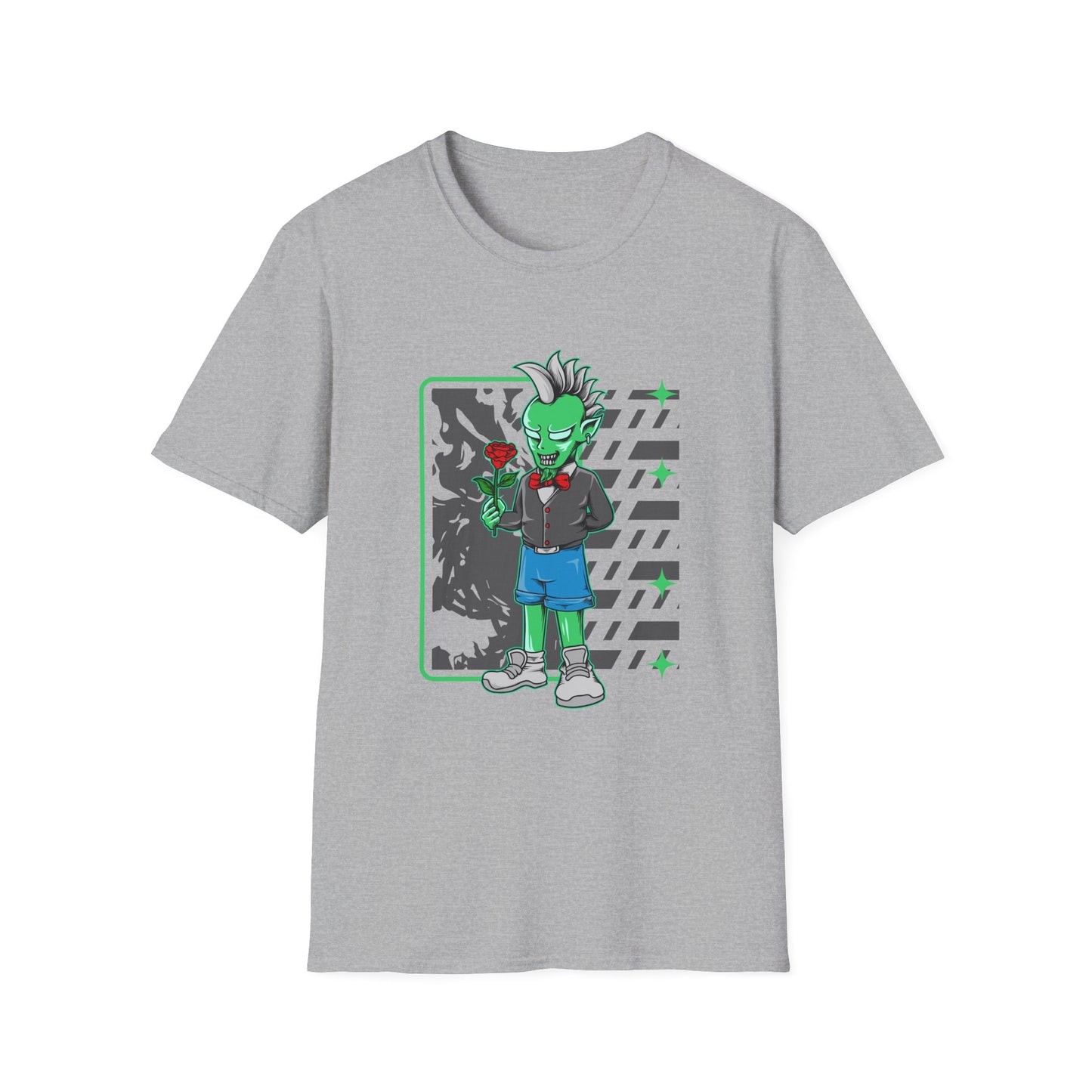 Anime Inspired Rocker Zombie Tee Sport Grey Printify T-Shirt Rhythm & Drip Apparel